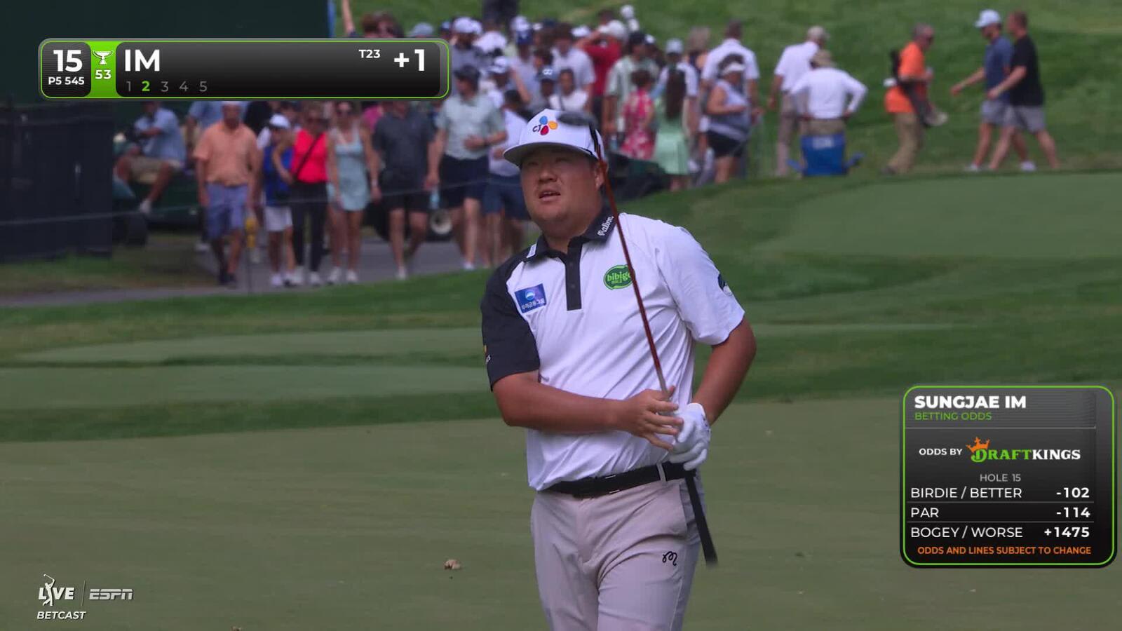 Sungjae Im reaches par-5 No. 15 in two, makes birdie at the Memorial