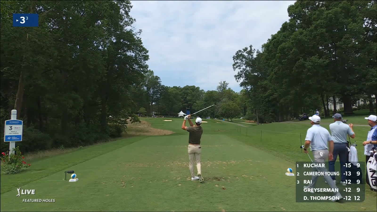 Austin Eckroat stripes tee shot to yield birdie at Wyndham