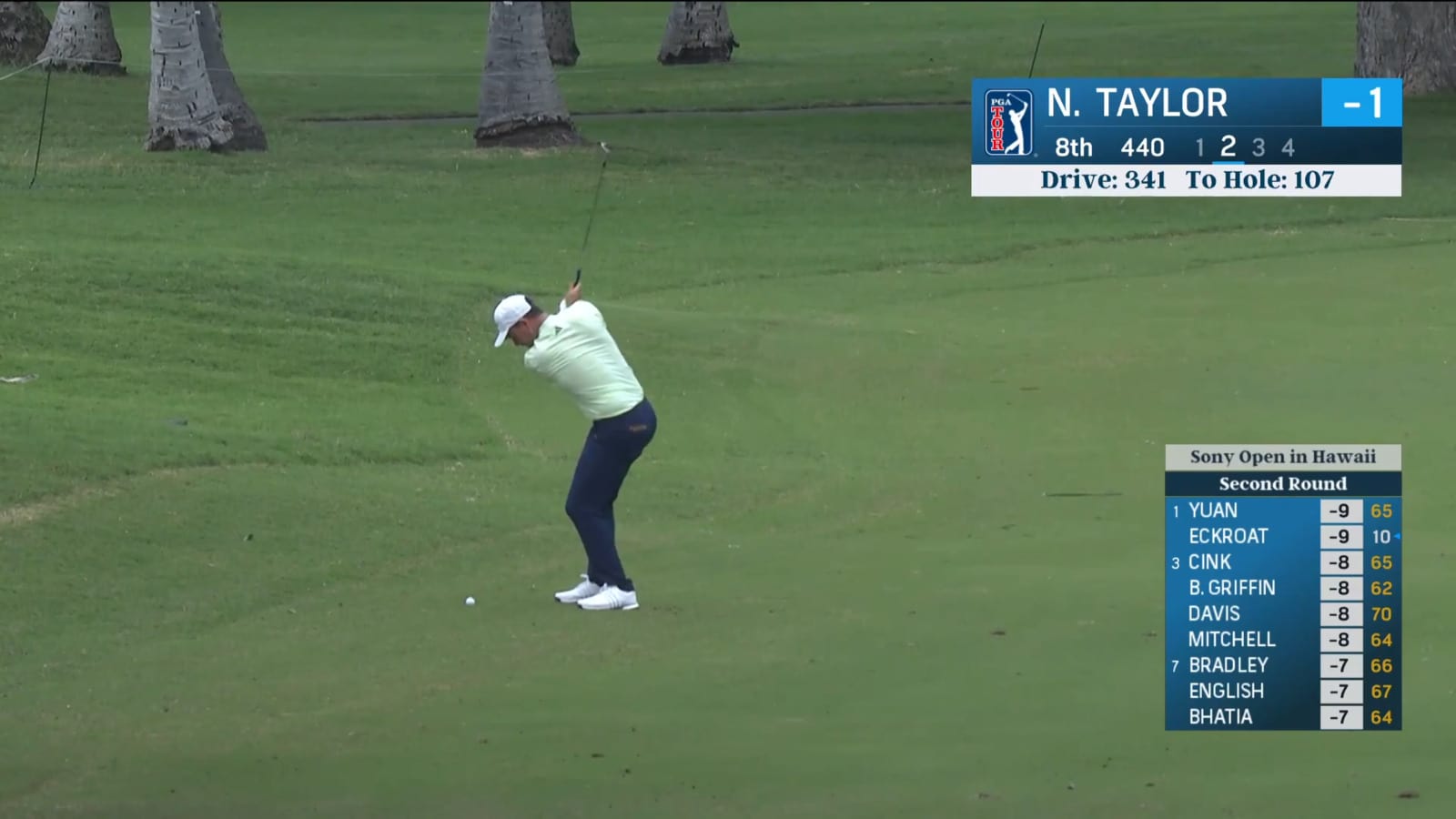 Nick Taylor's solid 107-yard approach yields birdie at Sony Open
