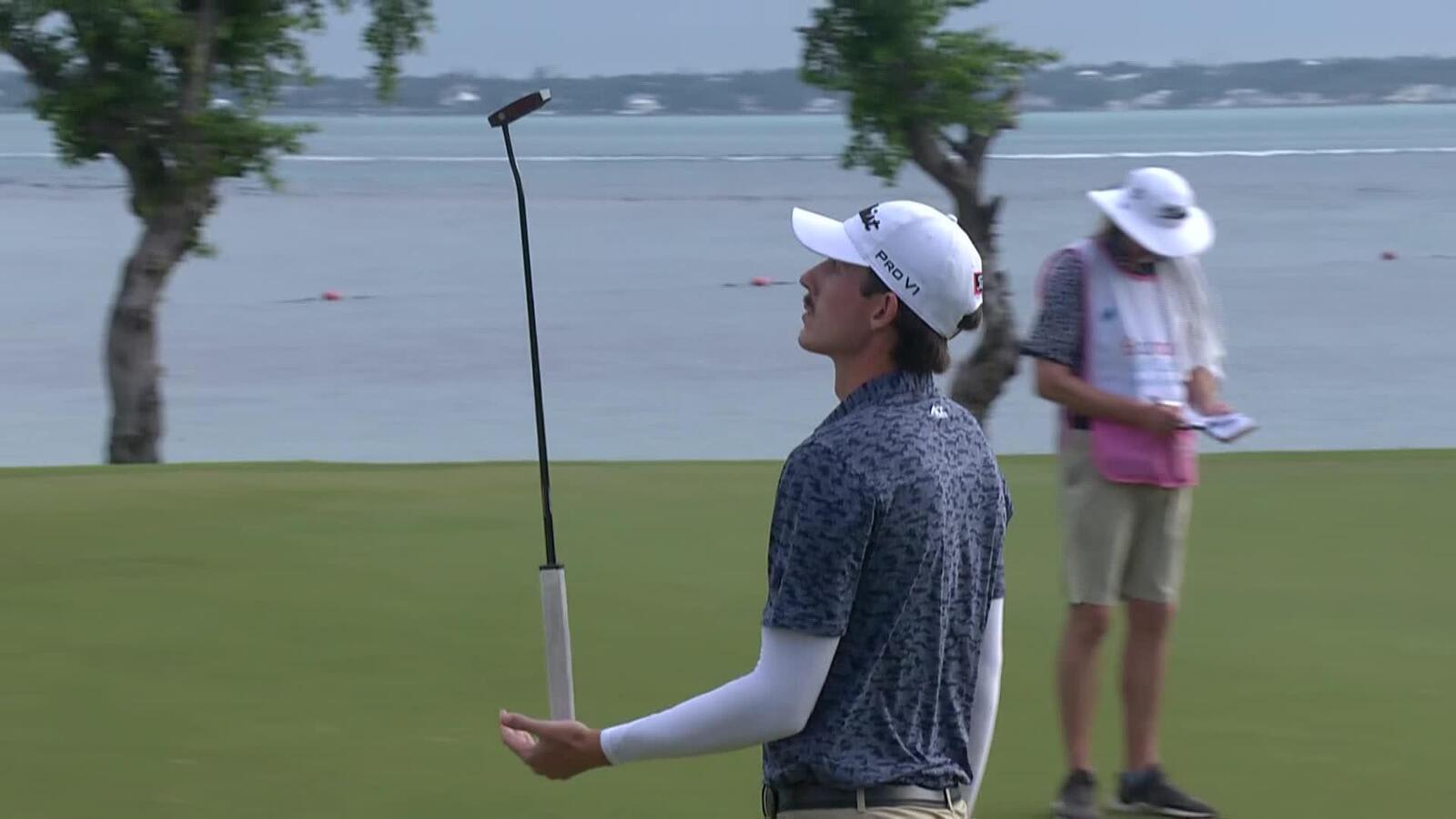 Ross Steelman sends in birdie putt at The Bahamas Golf Classic