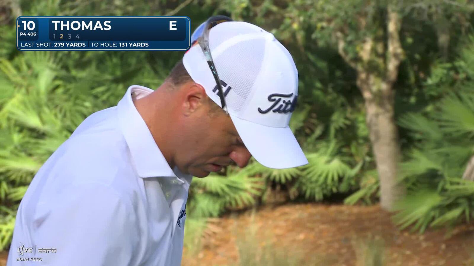 Justin Thomas hits 131-yard approach to 2 feet, sets up birdie on No. 10 at THE PLAYERS