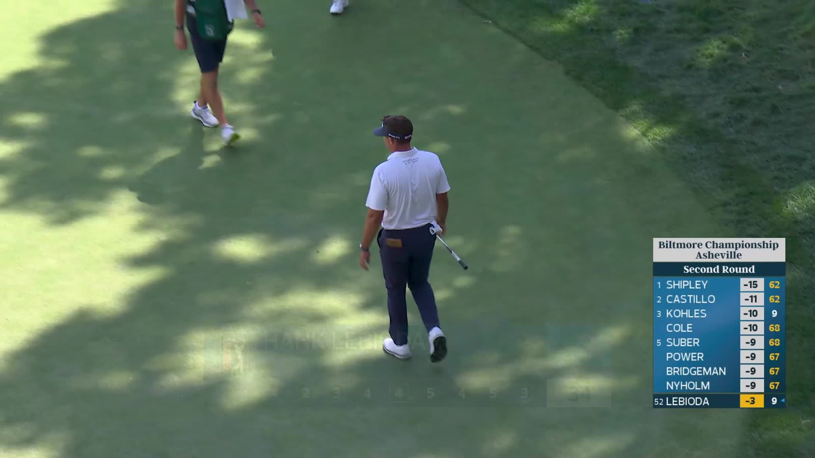 Hank Lebioda holes 44-foot approach for birdie on No. 18 at Biltmore Championship