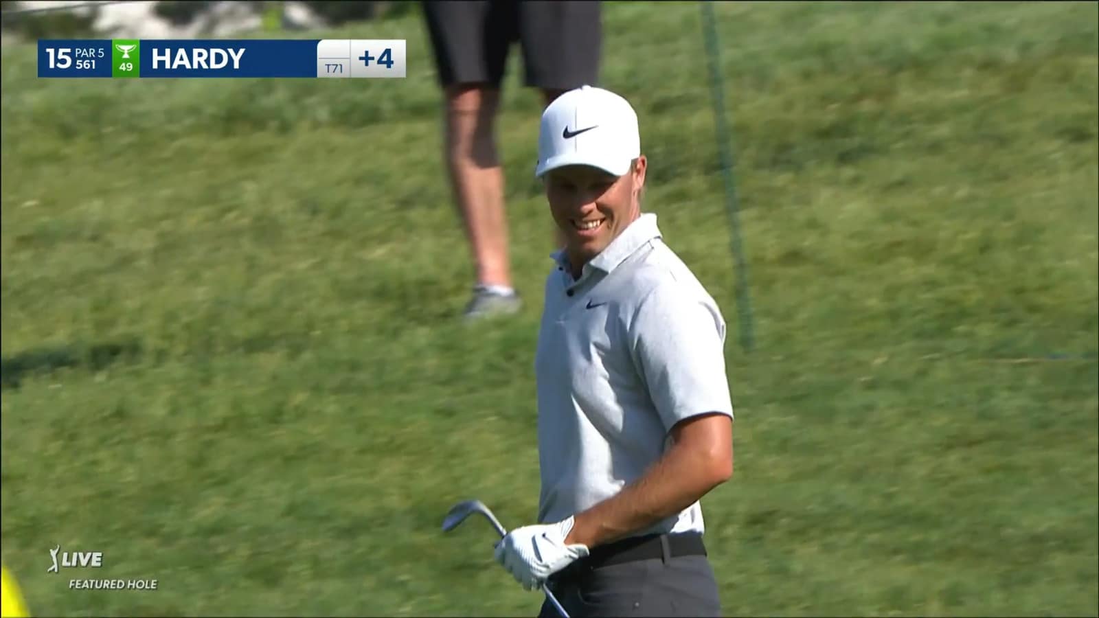 Nick Hardy gets up-and-down from rough for birdie at the Memorial