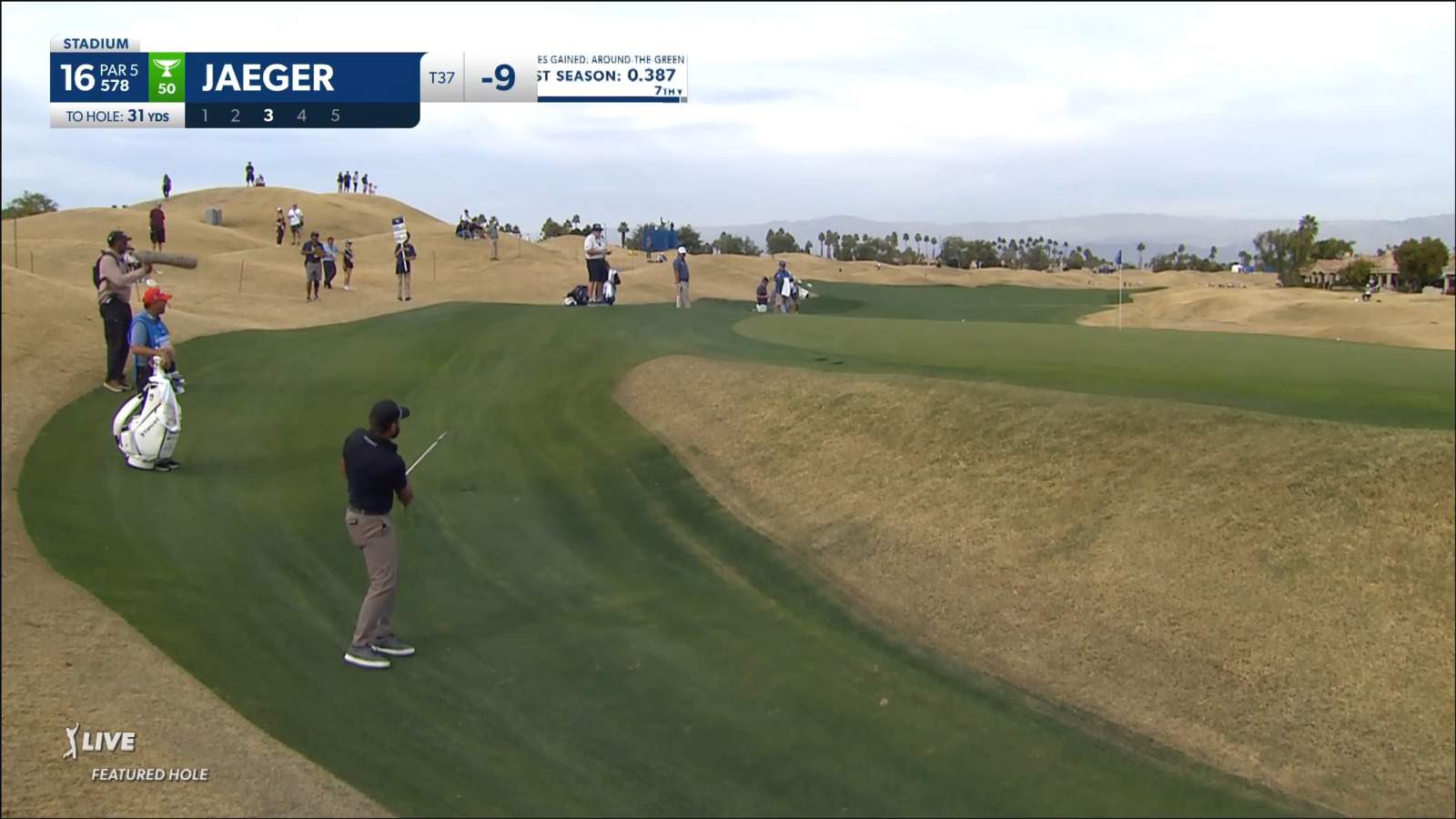 Stephan Jaeger gets up-and-down from just off the green at The American Express