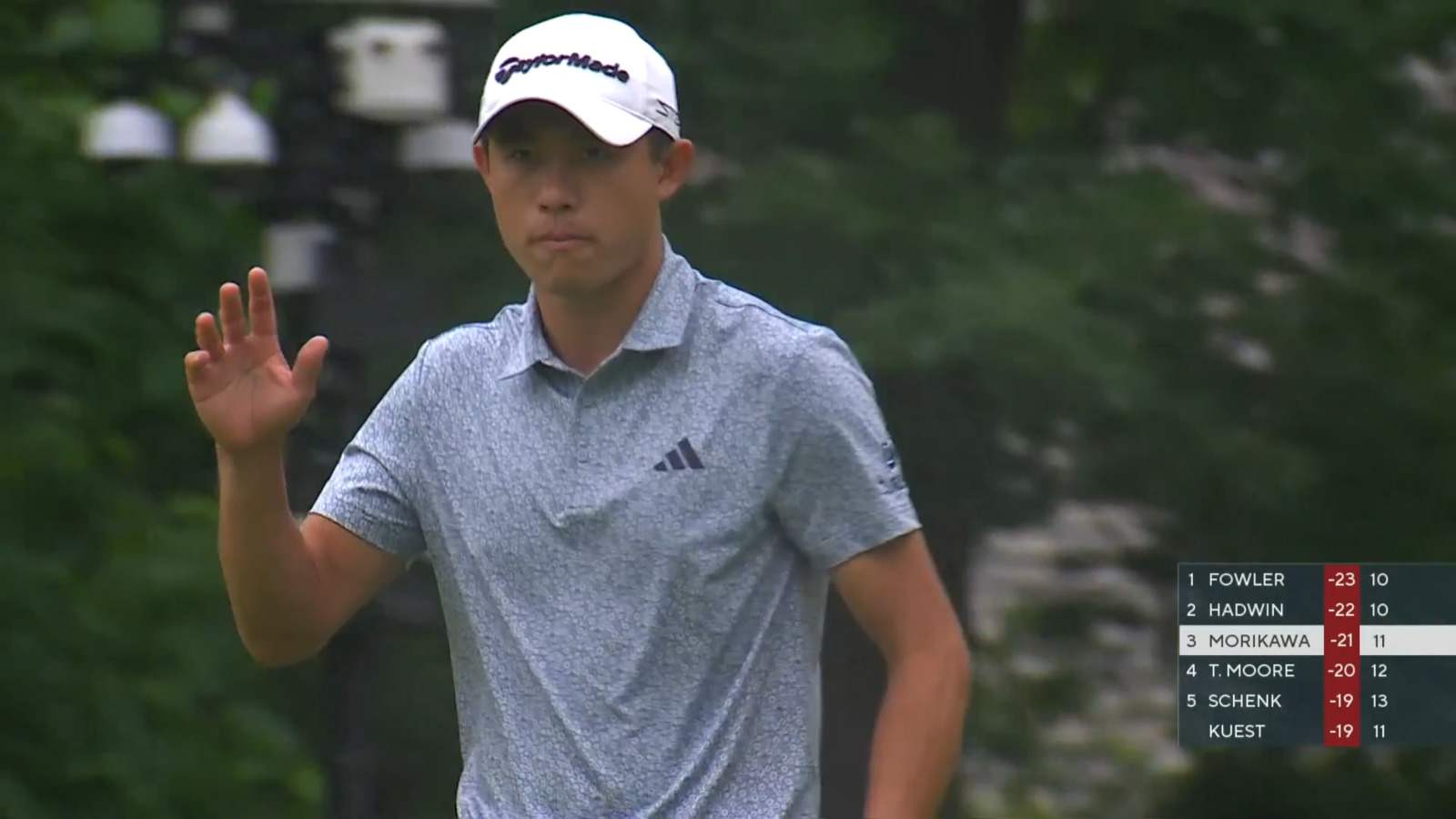 Collin Morikawa makes his 6th birdie of the day at Rocket Mortgage