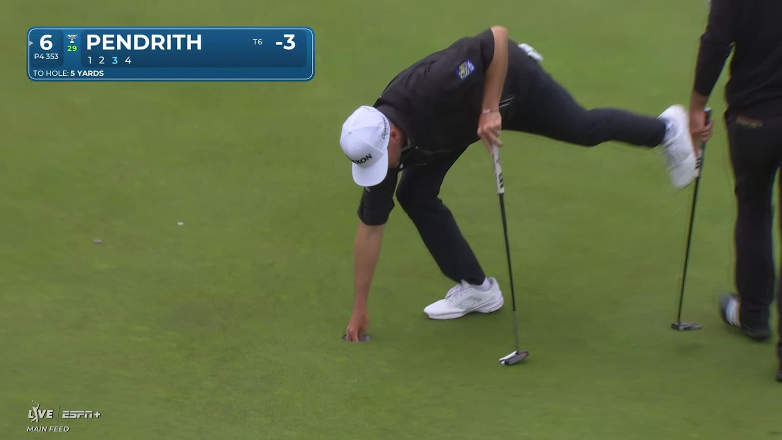 Taylor Pendrith holes out for birdie from 15-feet on No. 6 at RBC Canadian