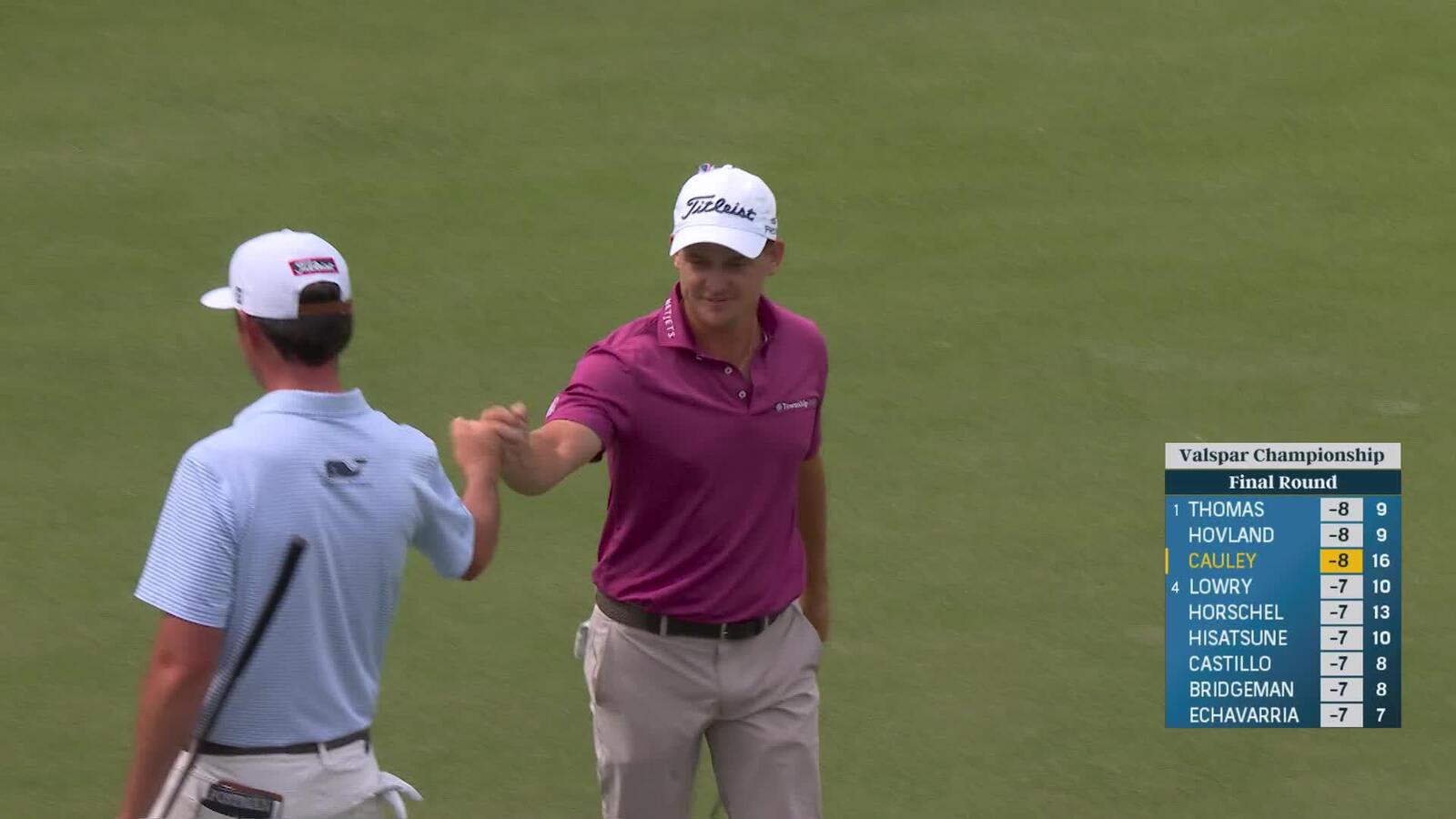 Bud Cauley salvages par after bad bunker break at Valspar