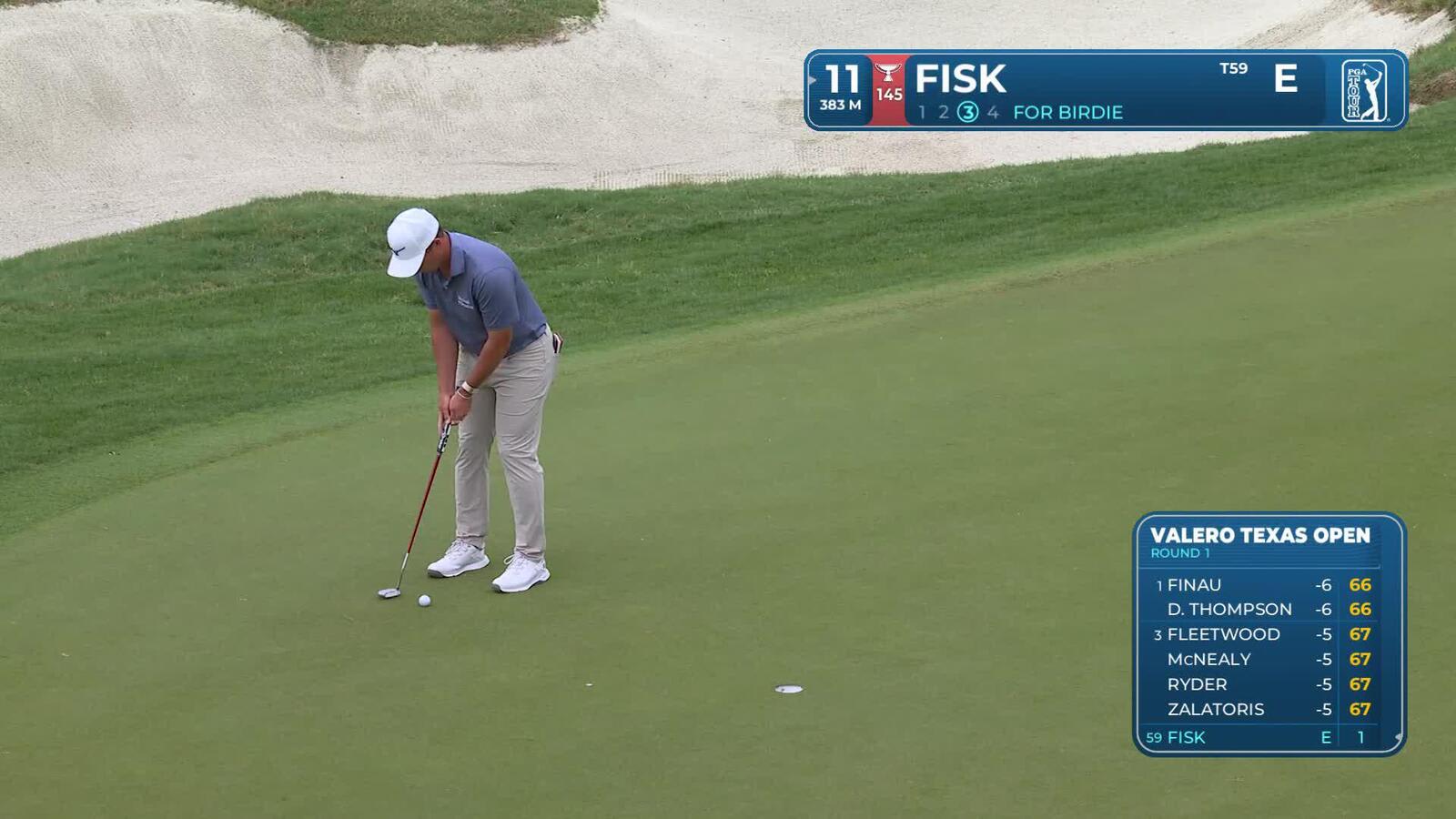 Steven Fisk drains 6-foot birdie putt on No. 11 at Valero