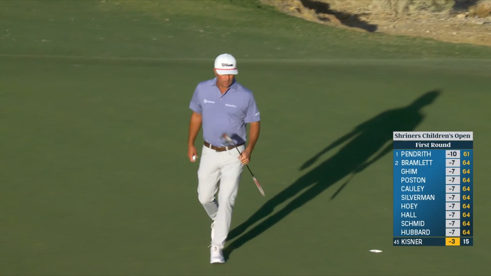 Kevin Kisner holes a birdie putt at Shriners Children's Open