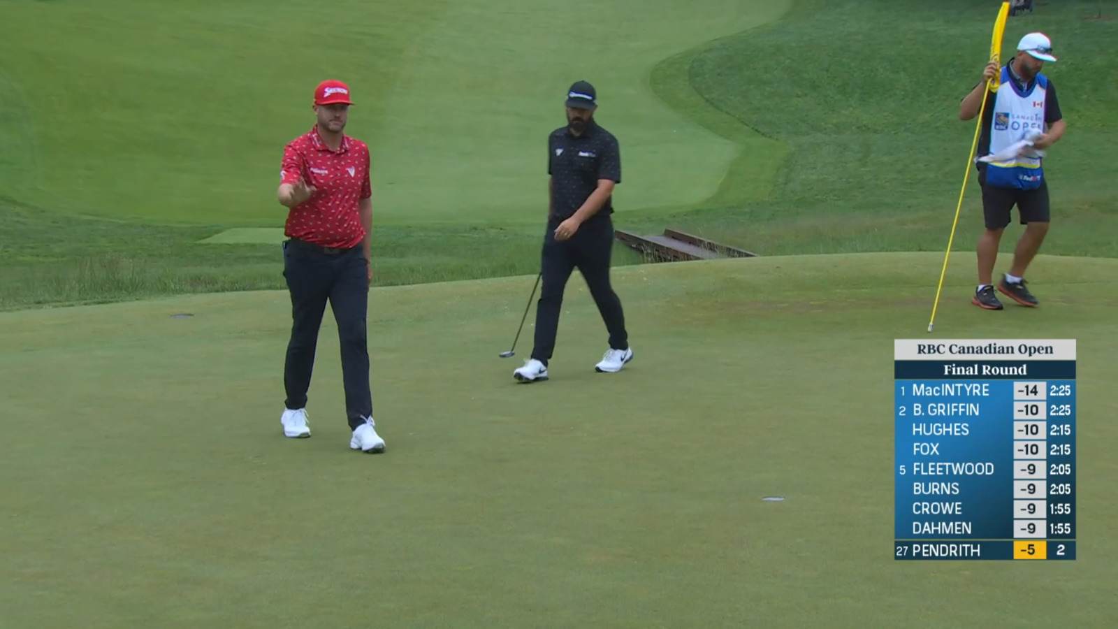 Taylor Pendrith rolls in a birdie putt at RBC Canadian