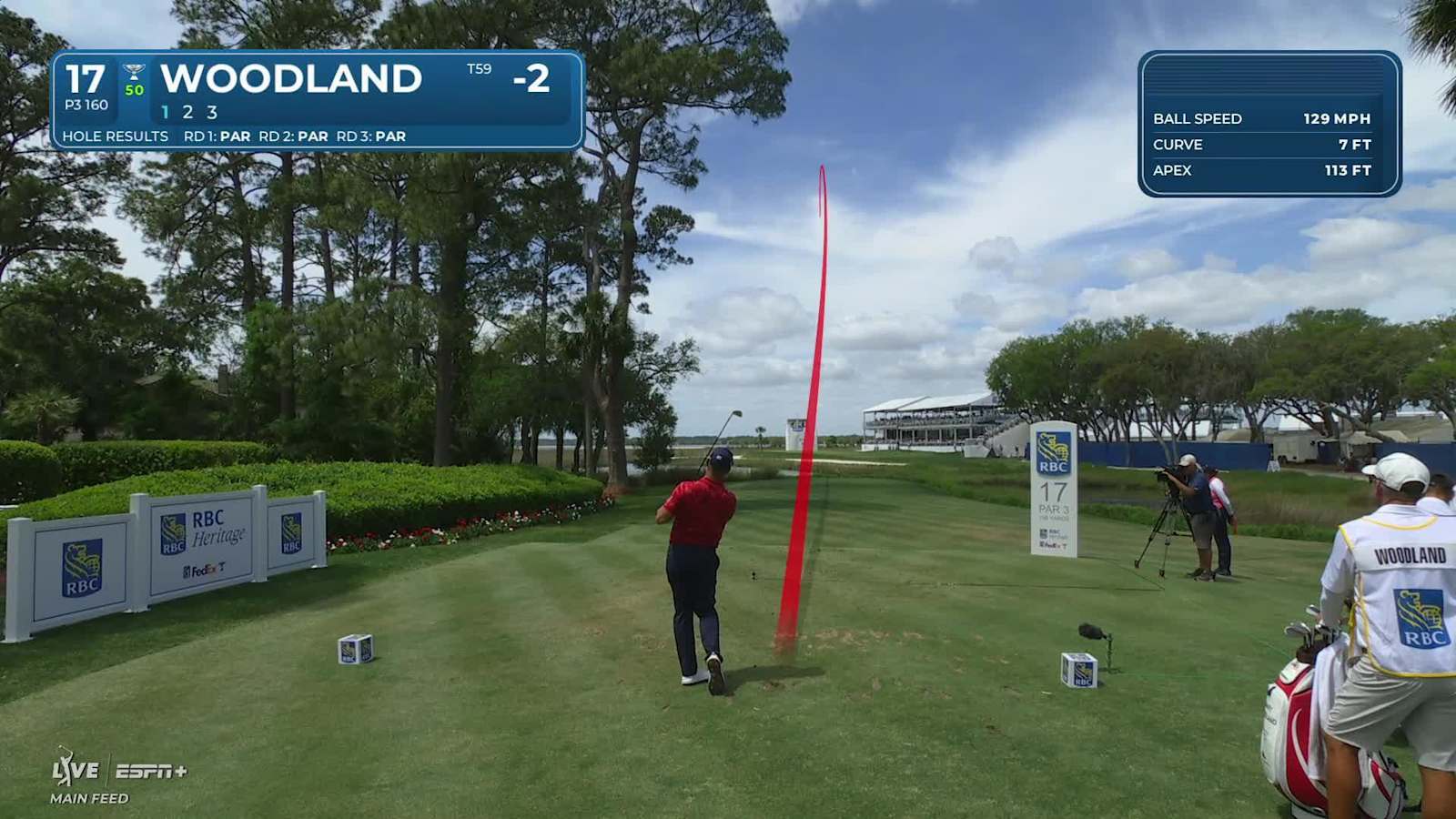 Gary Woodland's tight tee shot leads to birdie at RBC Heritage
