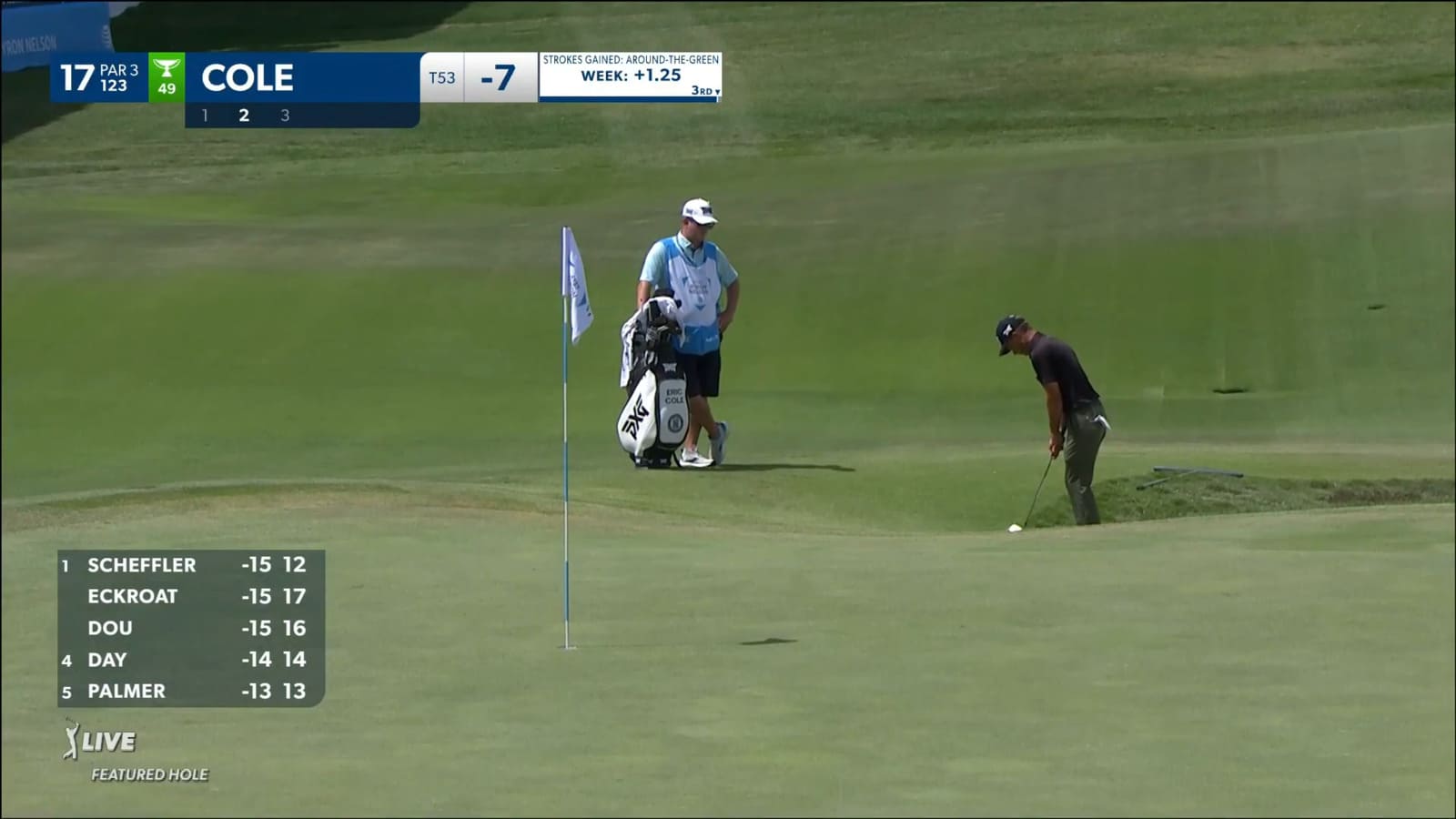 Eric Cole chips it in for birdie at AT&T Byron Nelson