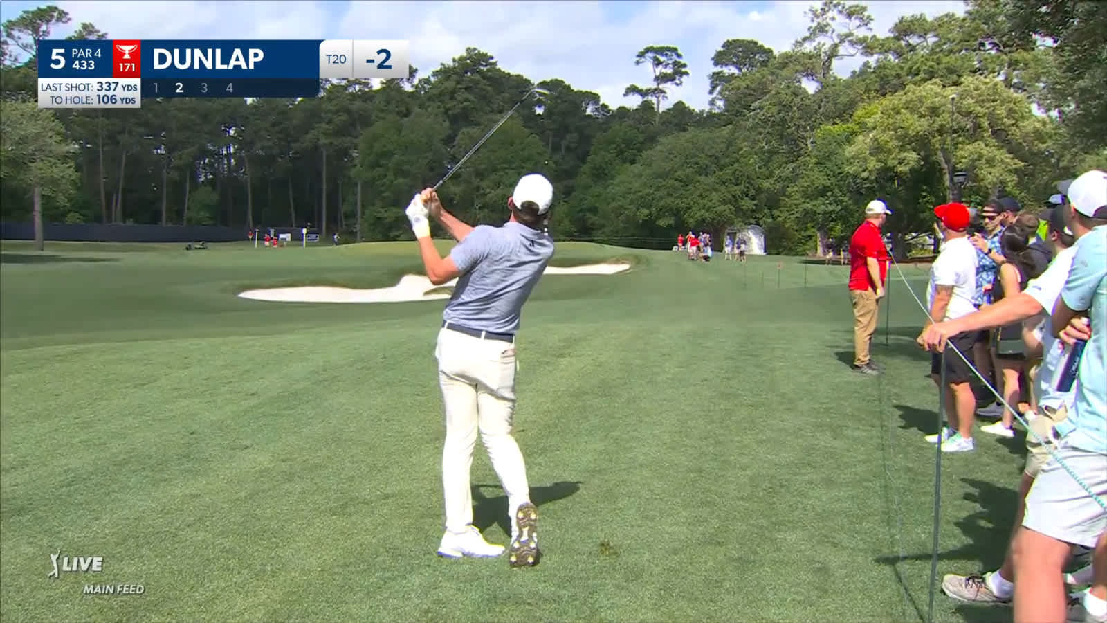 Nick Dunlap's 106-yard approach from rough sets up birdie at Houston Open