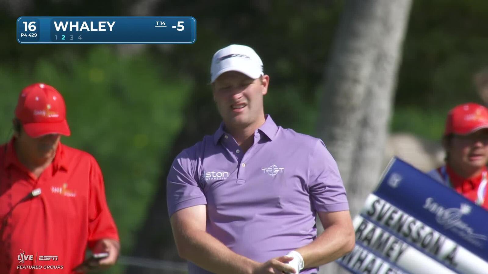 Vince Whaley hits 105-yard approach to 6 feet, sets up birdie on No. 16 at Sony Open