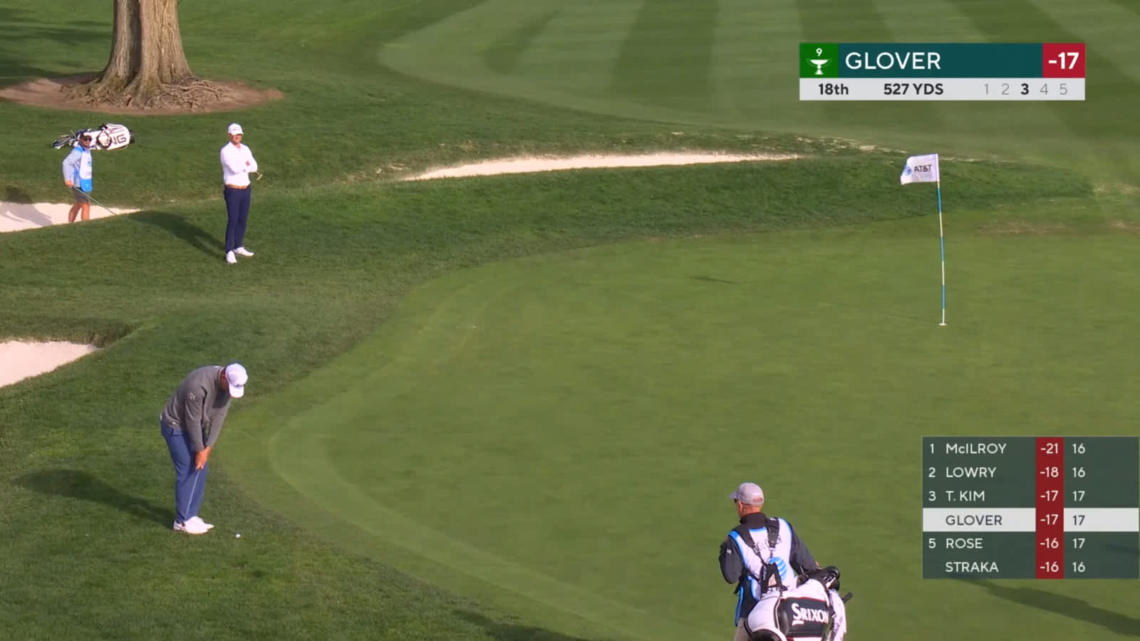 Lucas Glover gets up-and-down for birdie at AT&T Pebble Beach