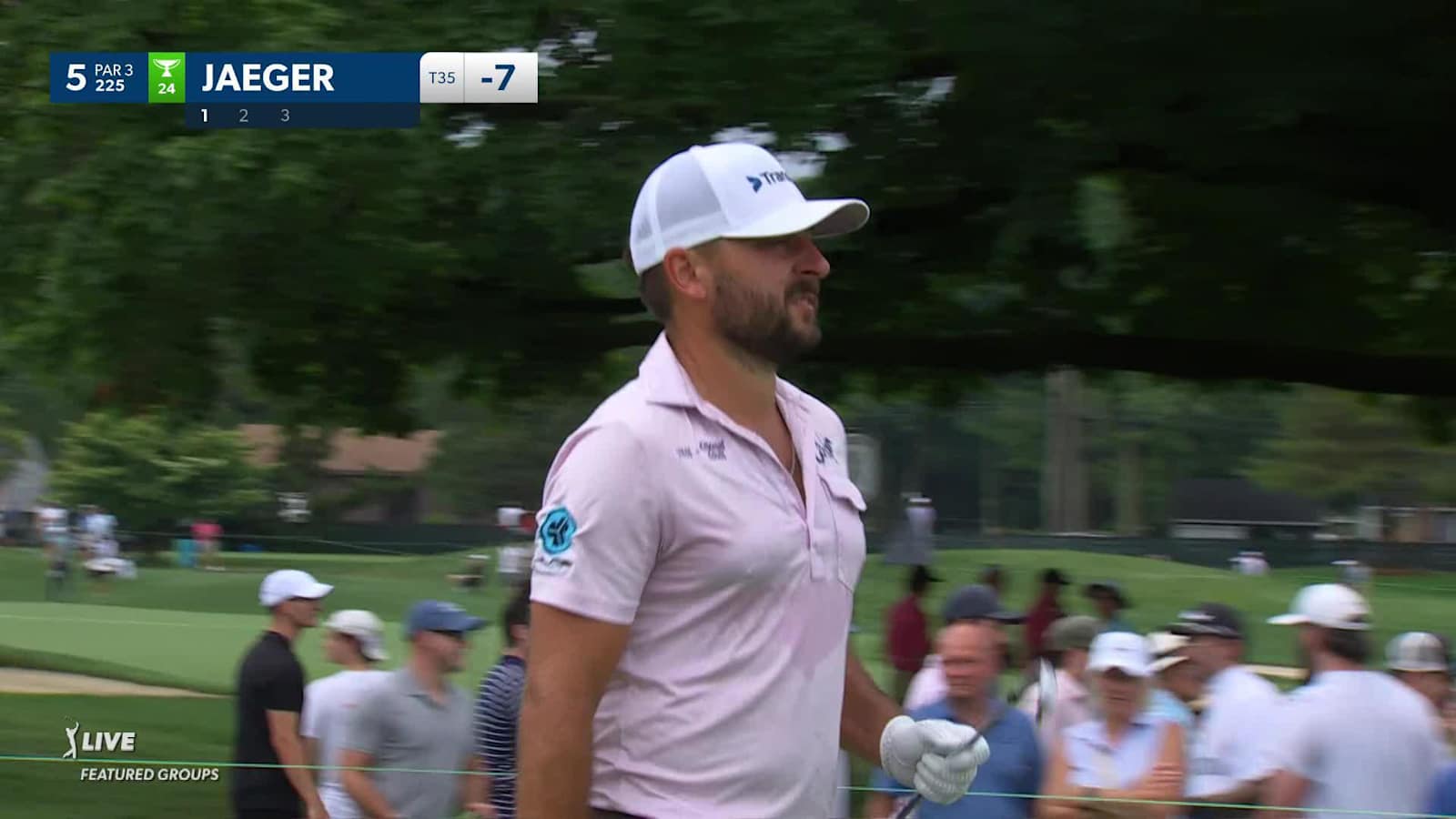 Stephan Jaeger sinks 24-footer for birdie at Travelers