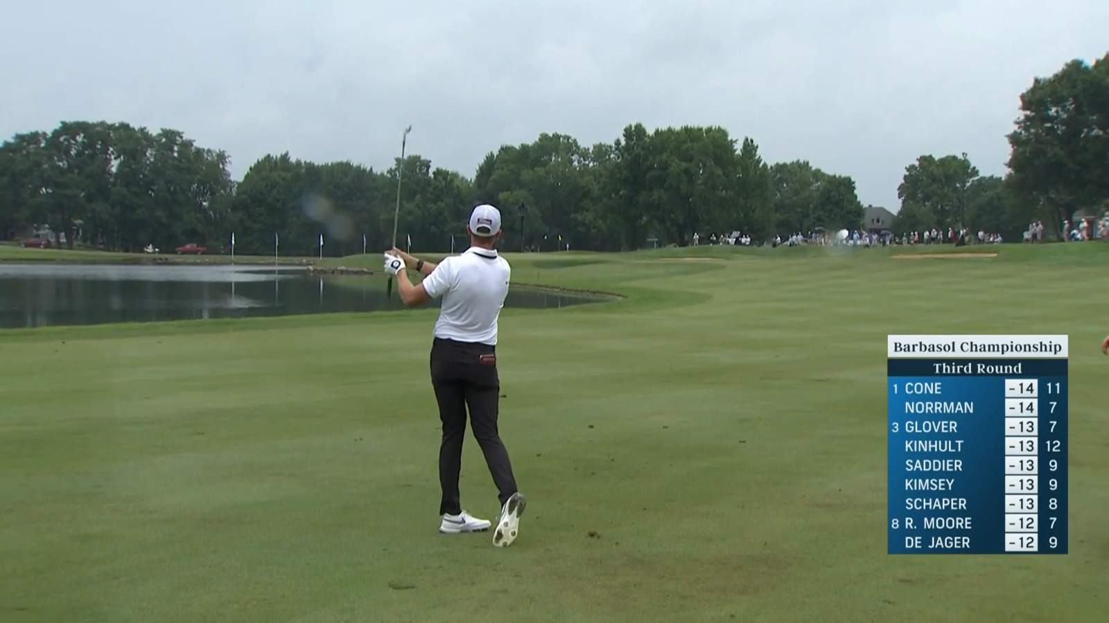 Vincent Norrman's nice iron shot leads to birdie at Barbasol