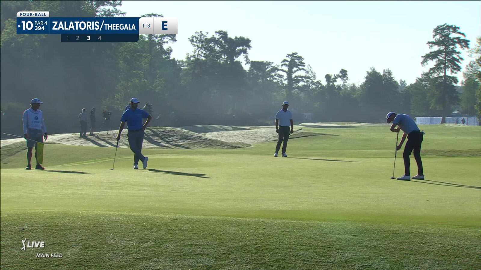 Will Zalatoris sinks long birdie putt at Zurich Classic