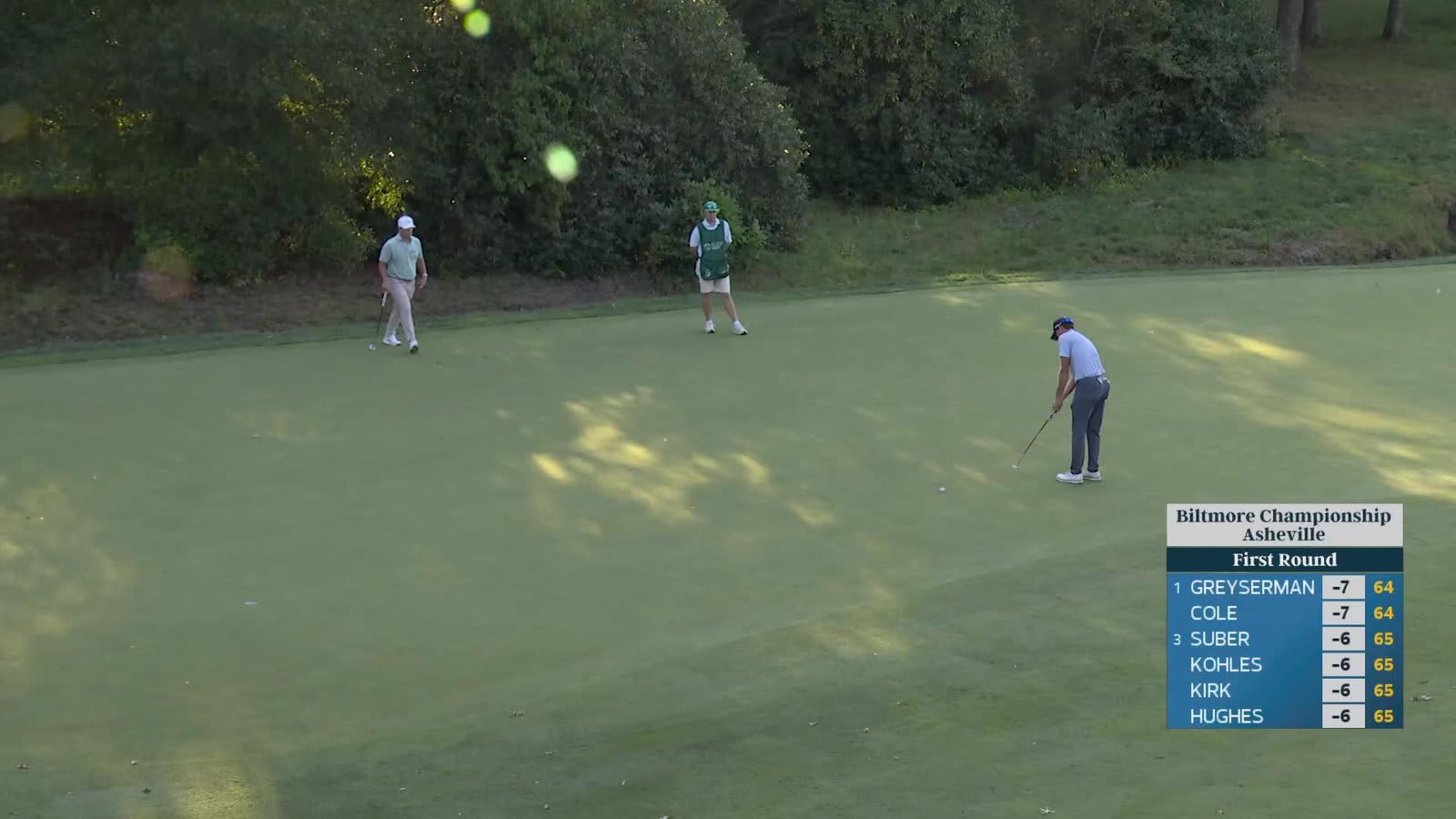 Adam Schenk drains 28-foot birdie putt on No. 9 at Biltmore Championship