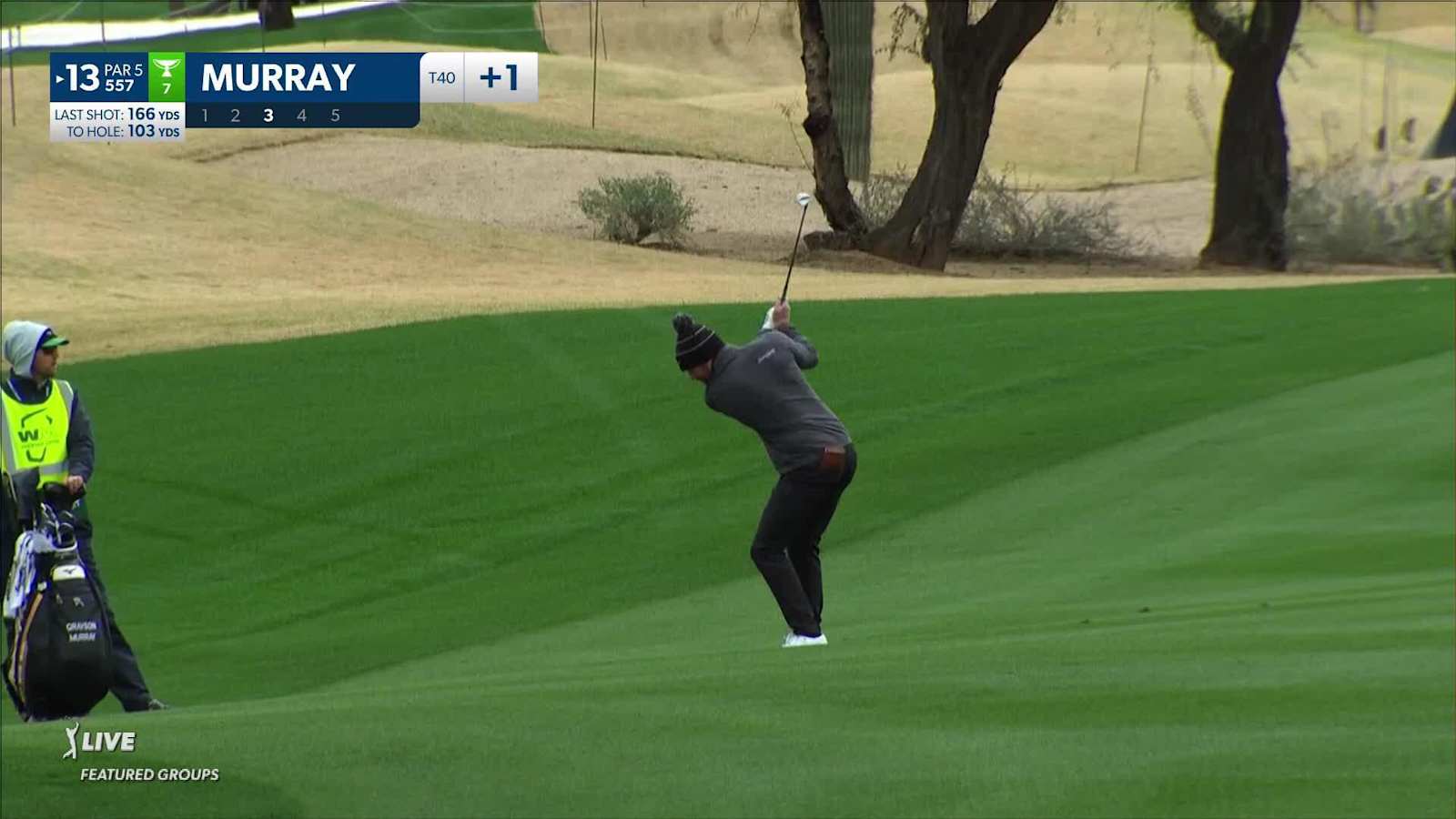 Grayson Murray drains 13-footer from fringe for birdie at WM Phoenix Open
