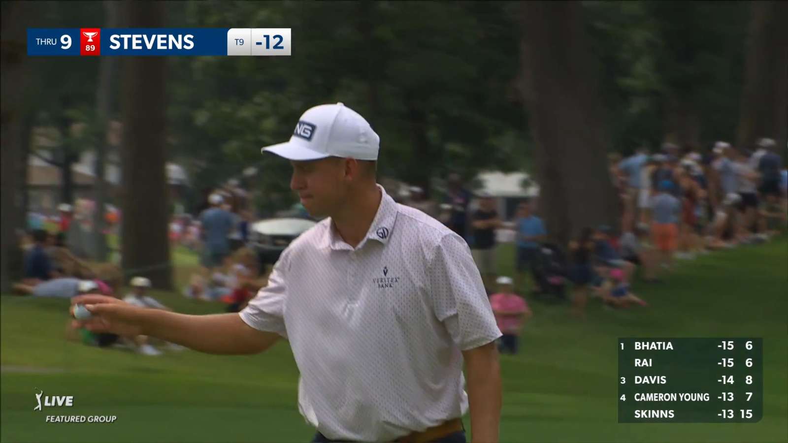 Sam Stevens' tee shot to 5 feet leads to birdie at Rocket Mortgage