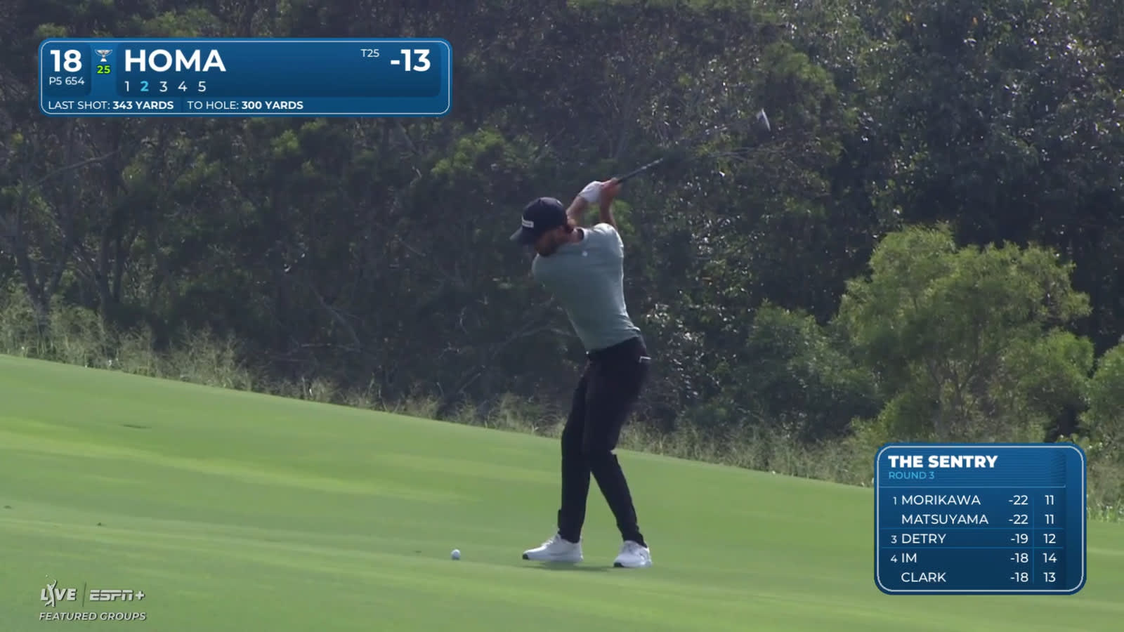 Max Homa goes for green in two and makes birdie at The Sentry