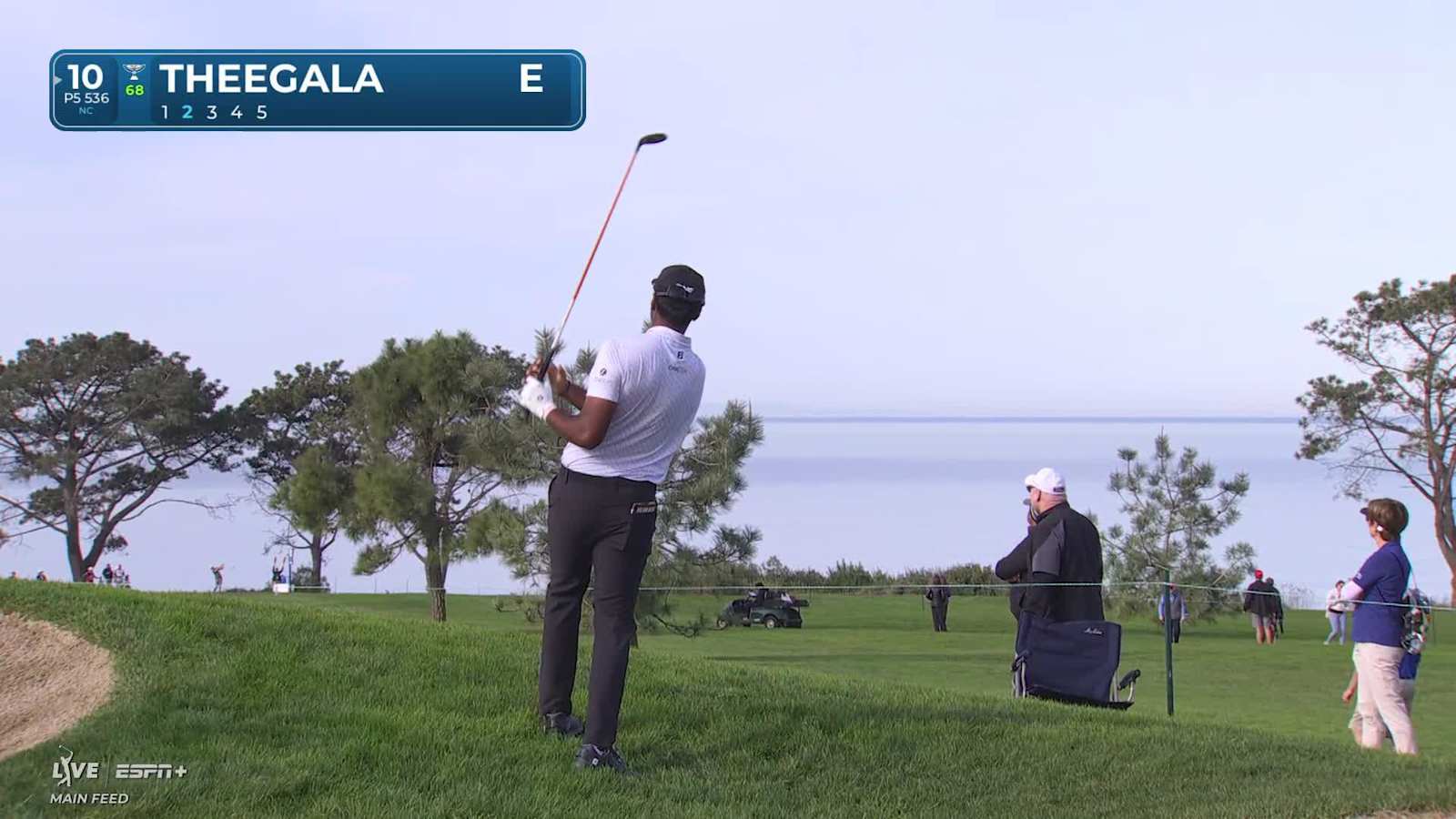 Sahith Theegala's aggressive second from rough yields birdie at Farmers