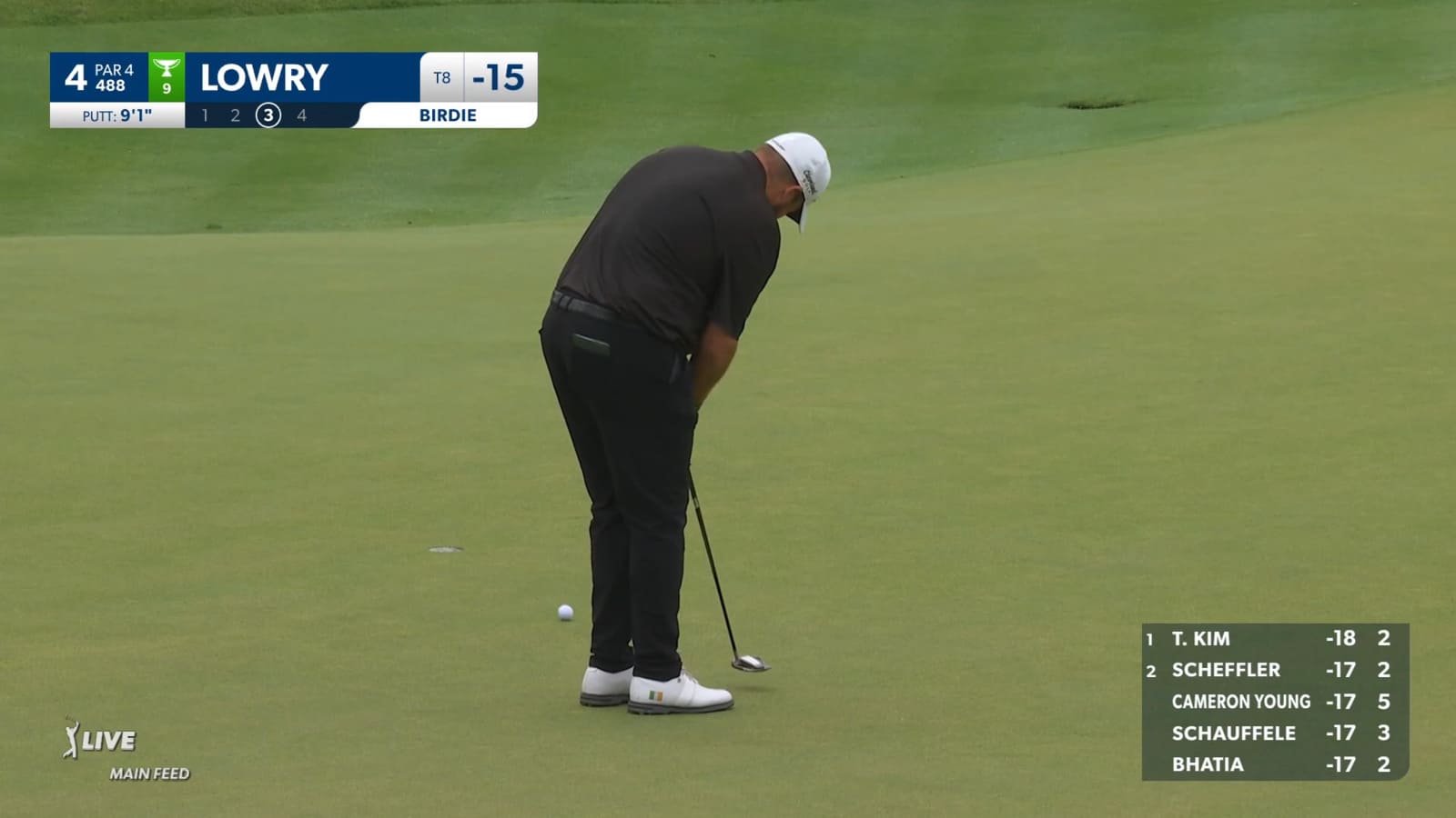 Shane Lowry converts birdie putt at Travelers