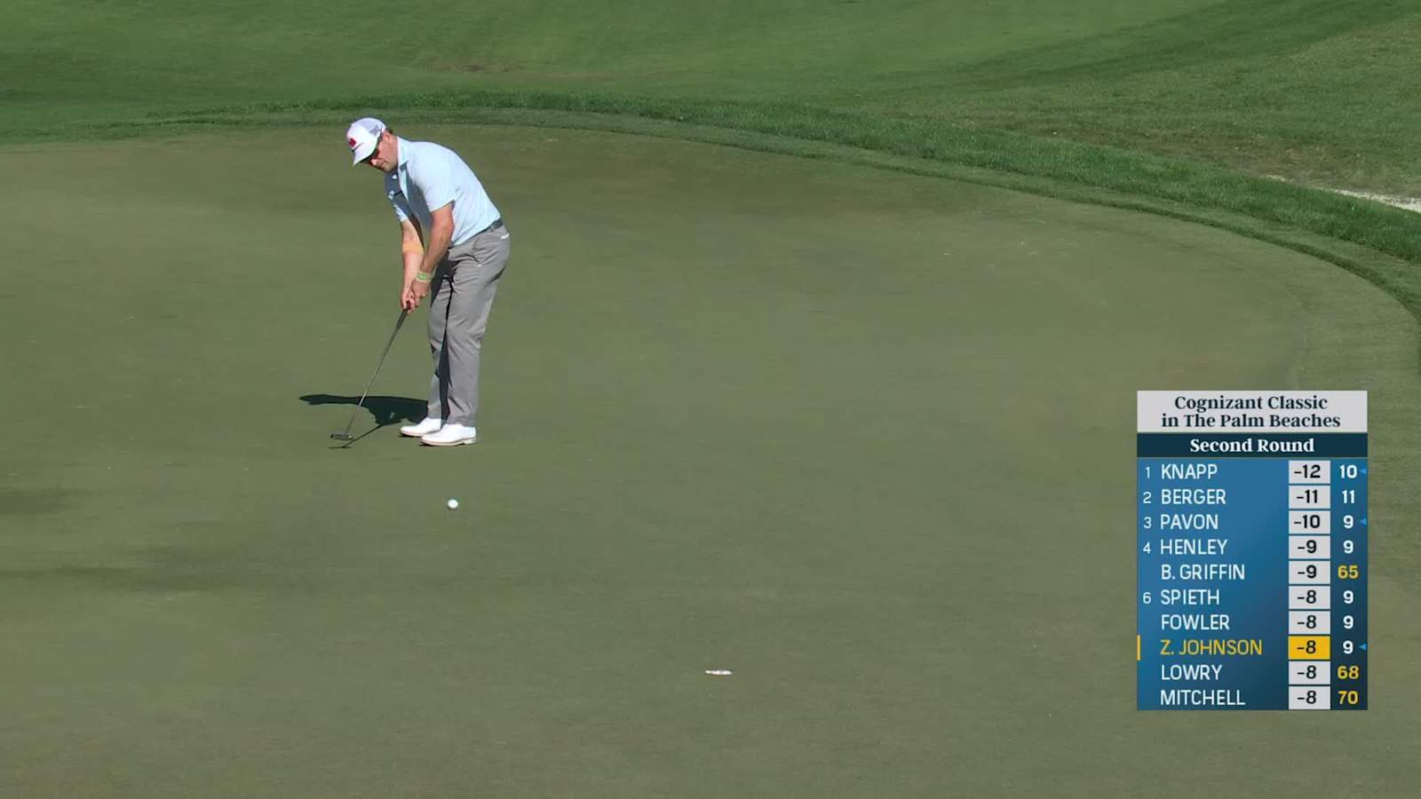 Zach Johnson sinks a 22-foot birdie putt at Cognizant Classic