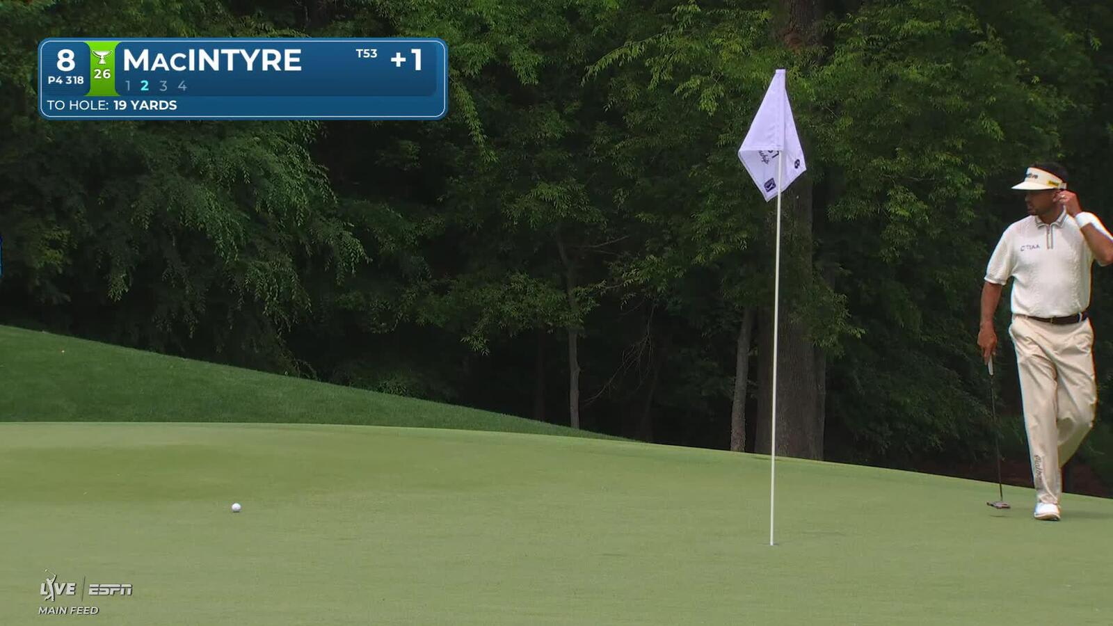 Robert MacIntyre sinks 9-foot putt for birdie on No. 8 at Truist Championship