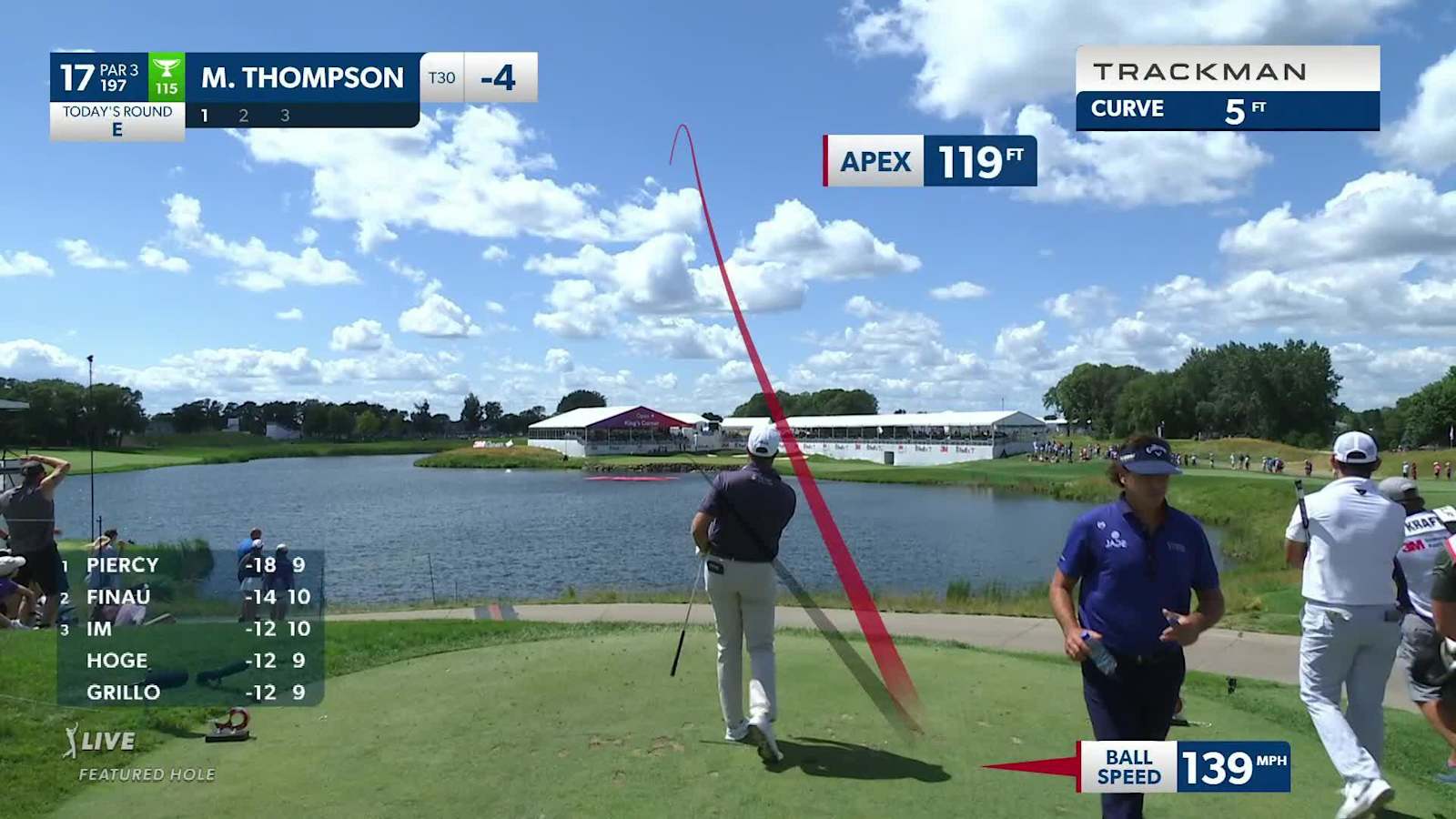 Michael Thompson's tee shot sticks green to yield birdie at 3M Open
