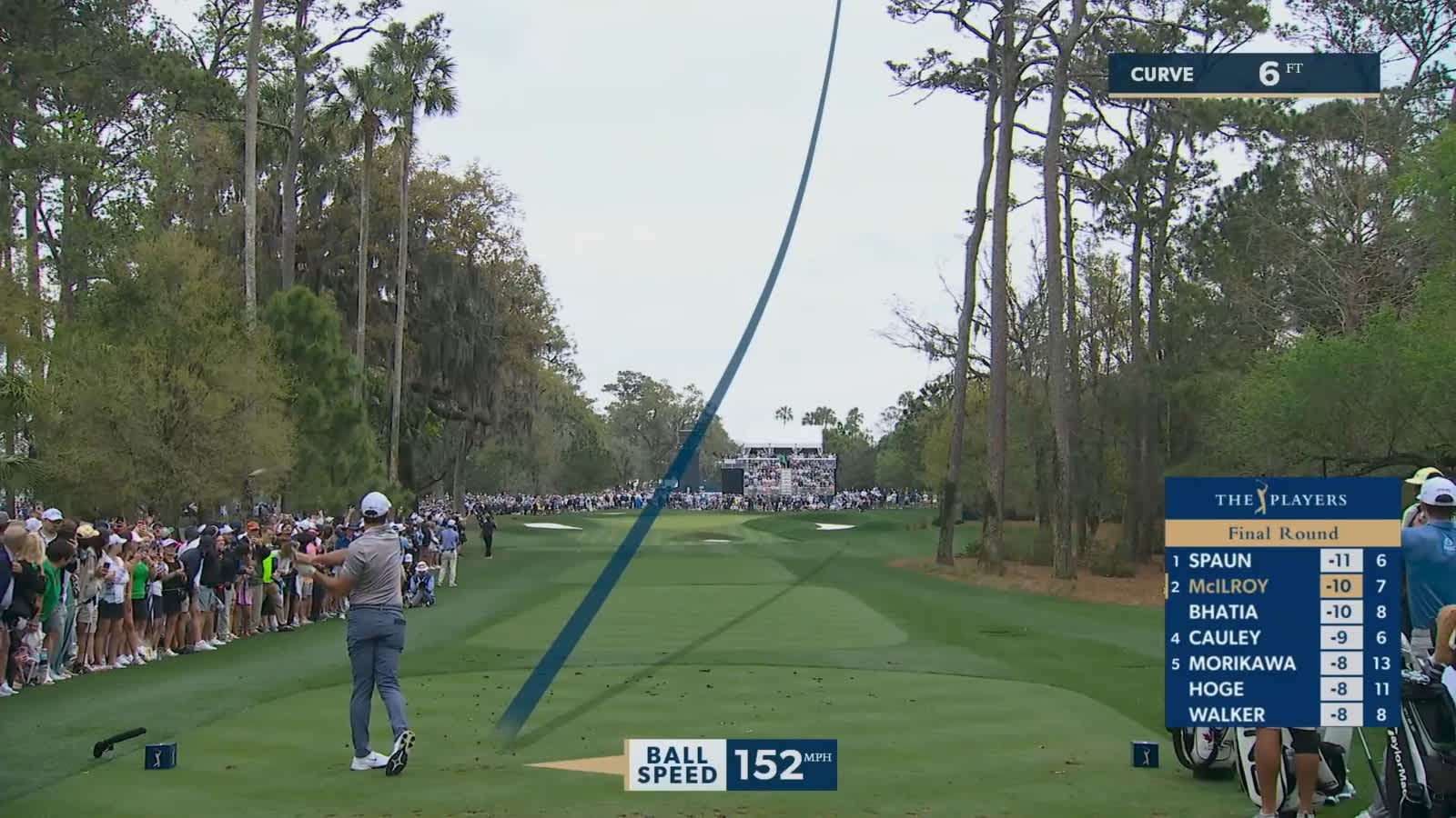 Rory McIlroy's tee shot kicks off hill to set up birdie at THE PLAYERS