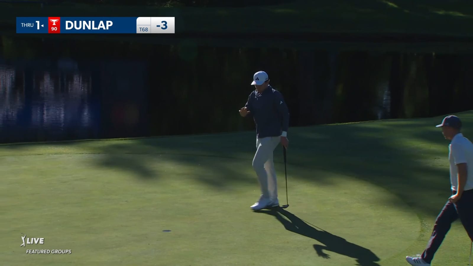 Nick Dunlap's approach to the fringe yields birdie at John Deere