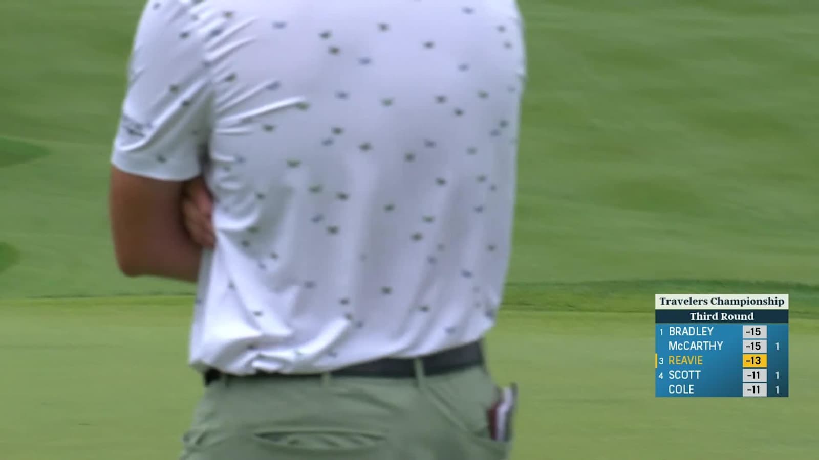 Chez Reavie sinks a 23-foot birdie putt at Travelers
