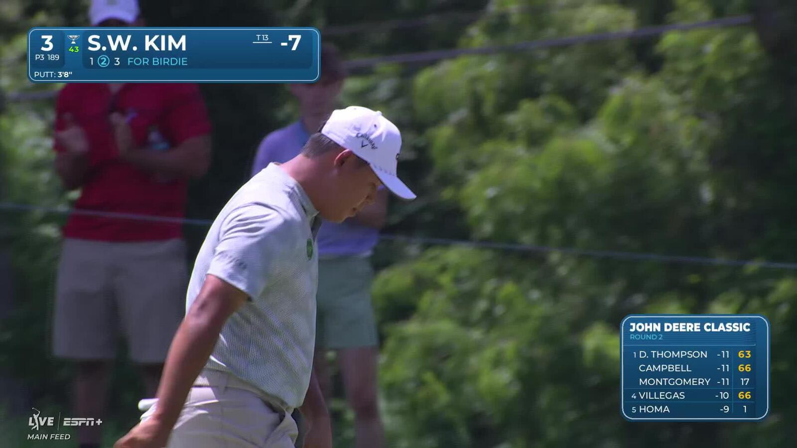 Si Woo Kim throws a dart off the tee to set up birdie at John Deere