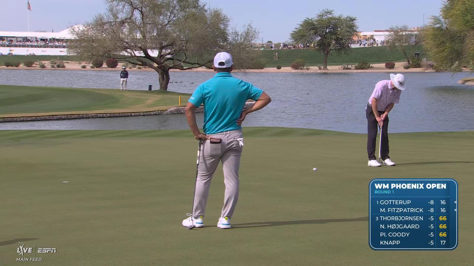 Joe Highsmith sinks 18-foot birdie putt on No. 15 at WM Phoenix Open