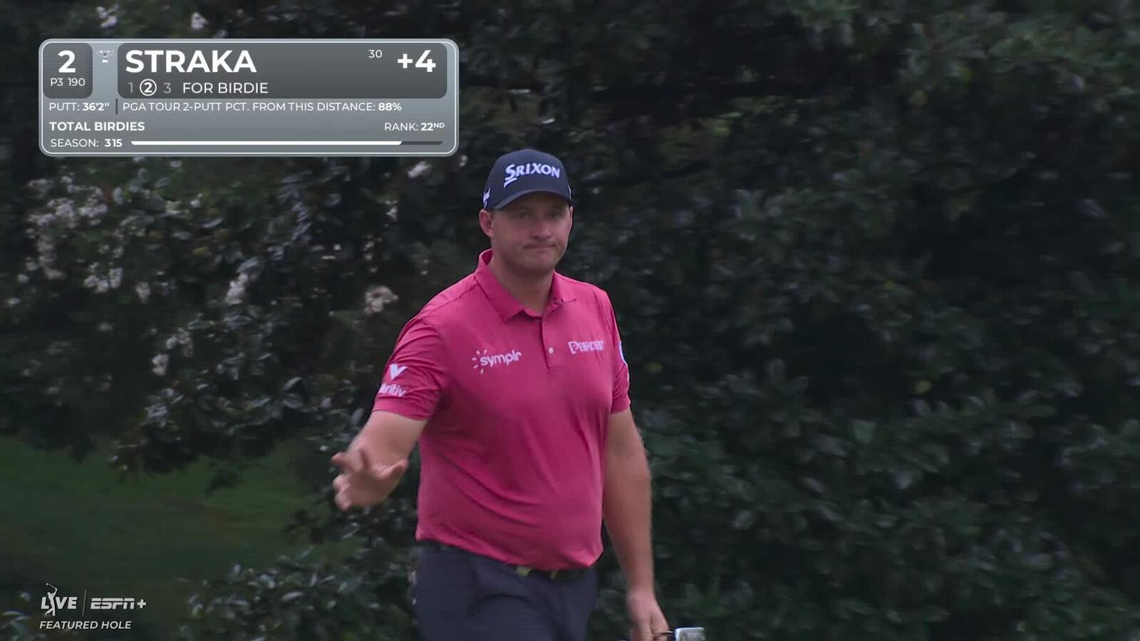 Sepp Straka sinks a 36-foot birdie putt at TOUR Championship