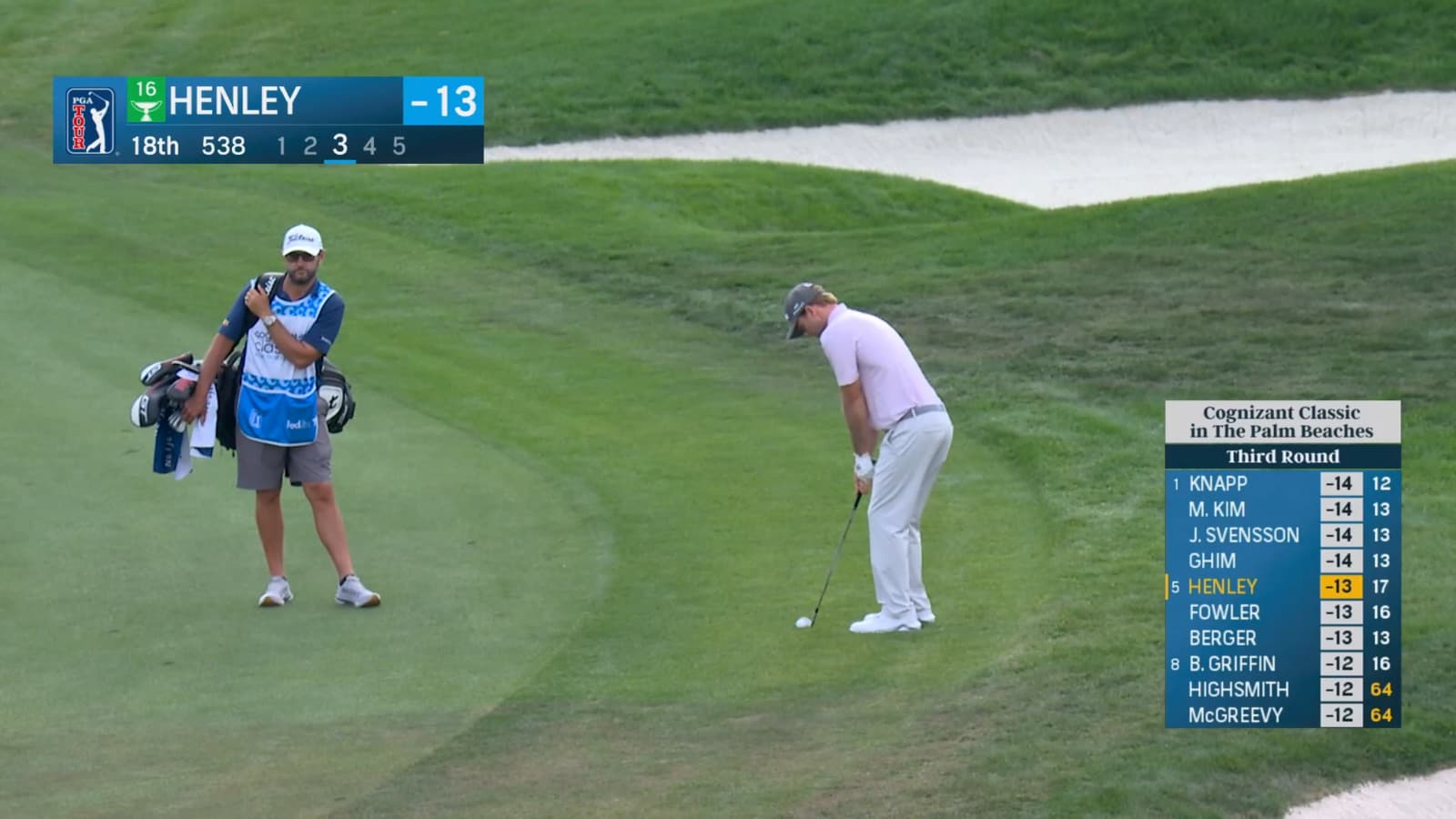 Russell Henley pitches it close to yield birdie at Cognizant Classic