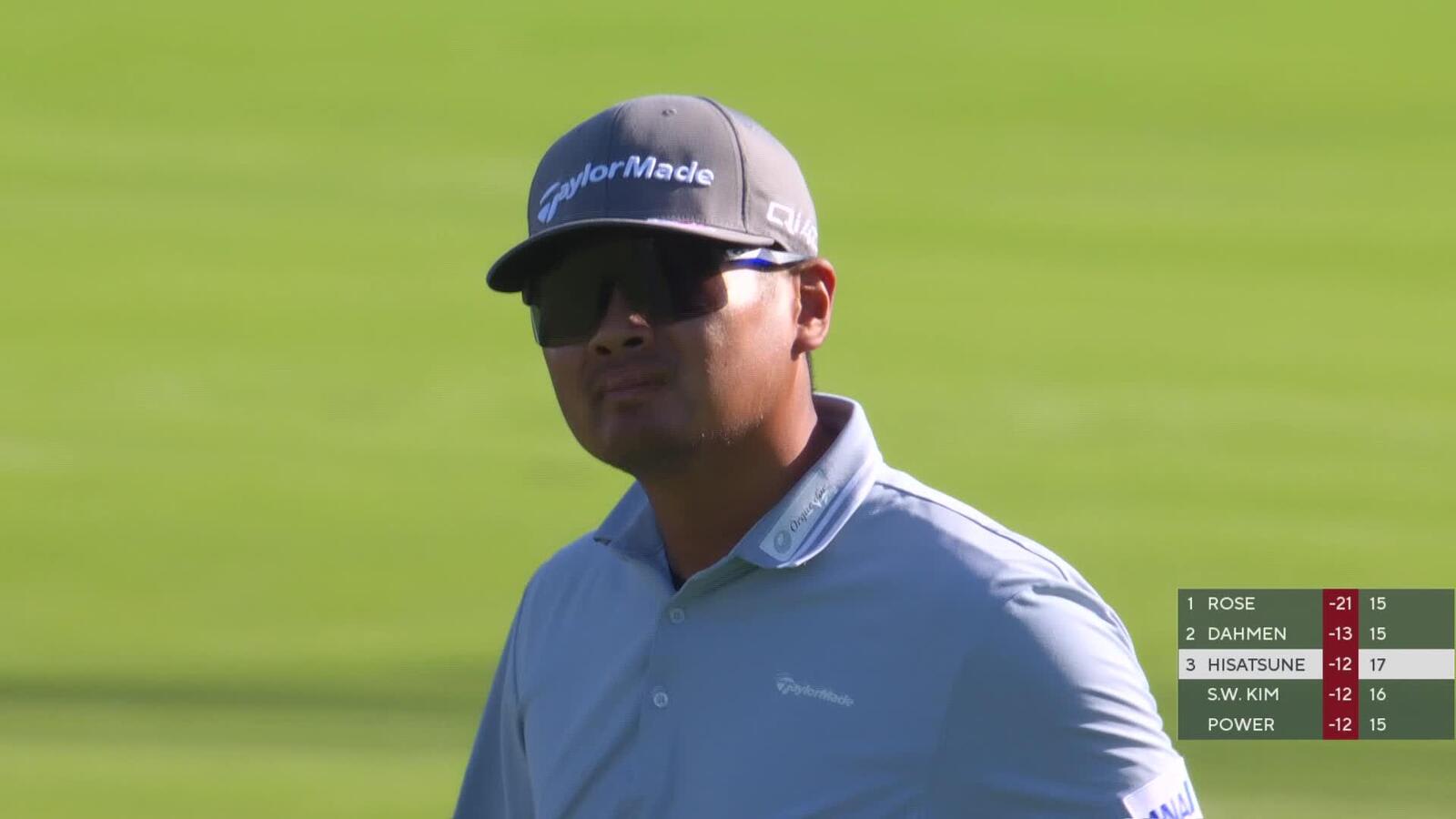 Ryo Hisatsune hits 88-yard approach to 5 feet, makes birdie on No. 18 at Farmers