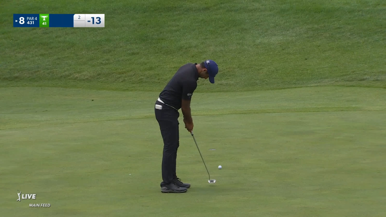 Aaron Rai curls in a birdie putt at John Deere