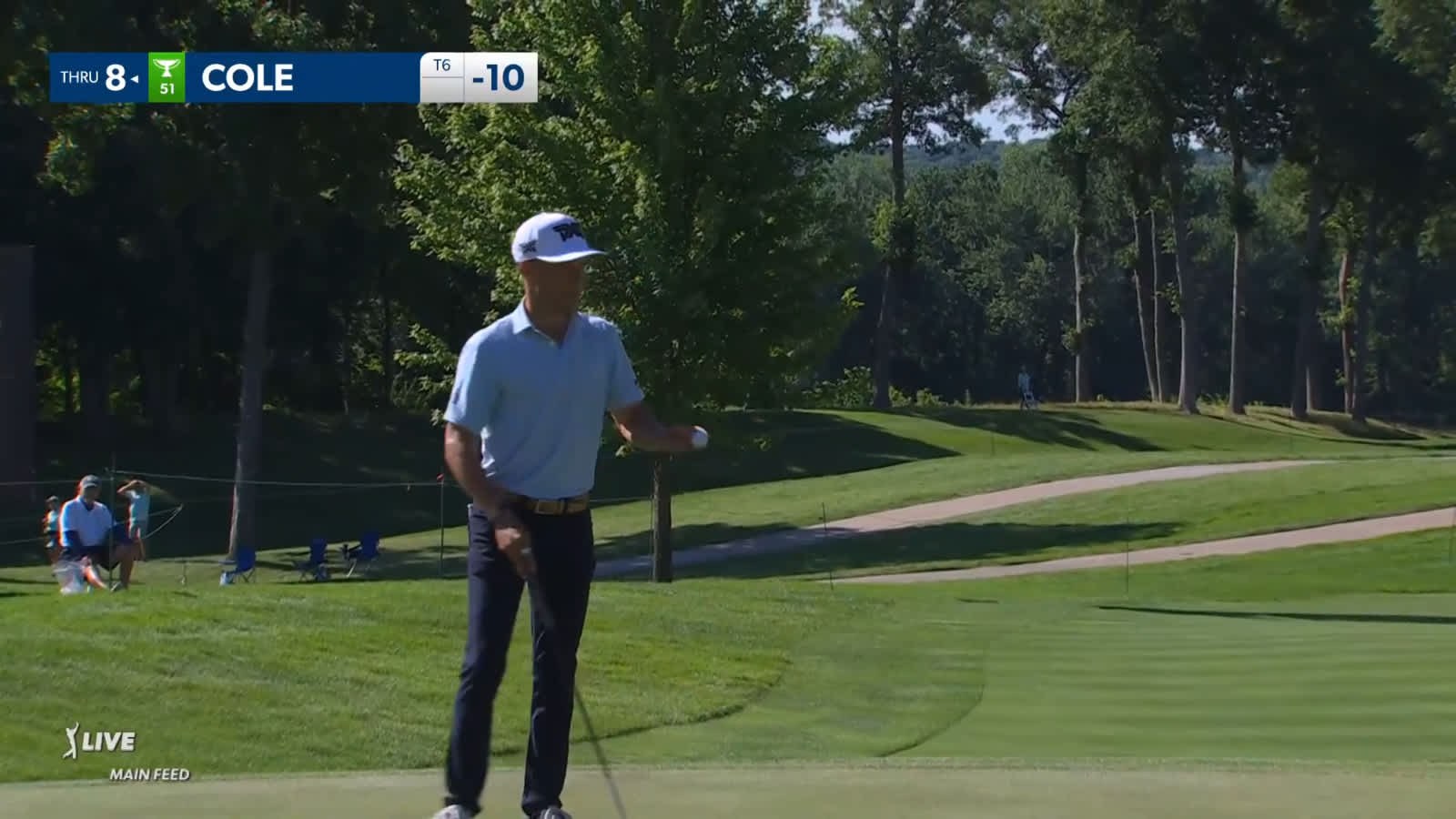 Eric Cole gets up-and-down for birdie at John Deere