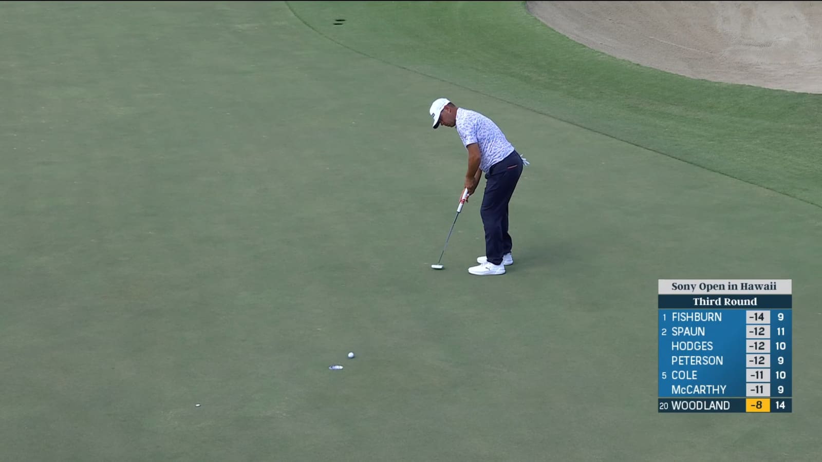 Gary Woodland holes birdie putt at Sony Open