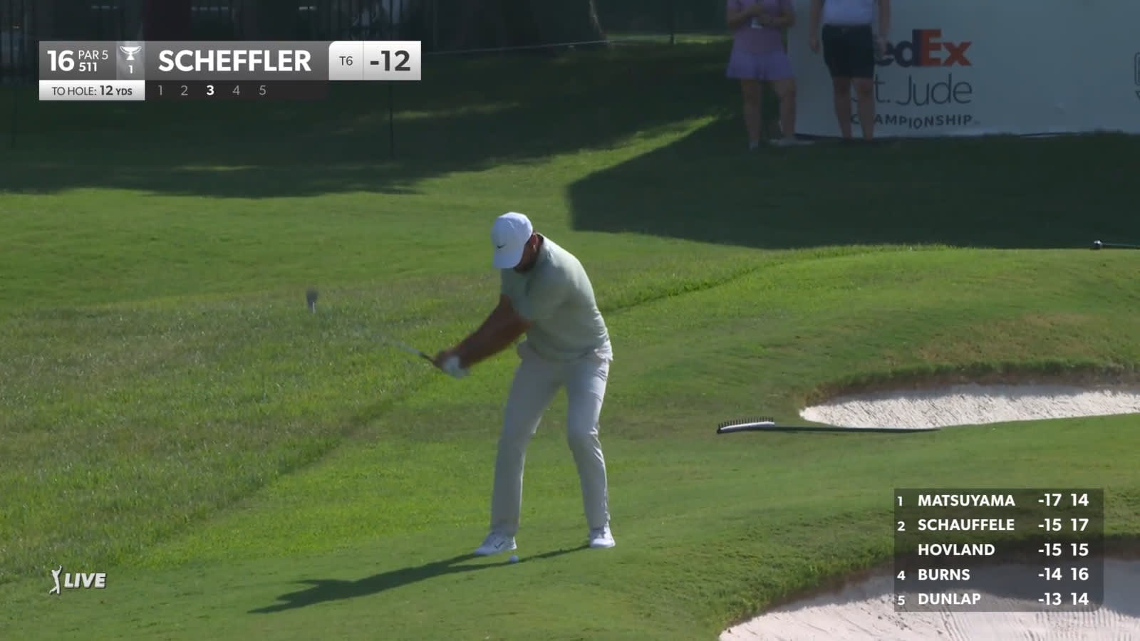 Scottie Scheffler gets up-and-down for birdie at FedEx St. Jude