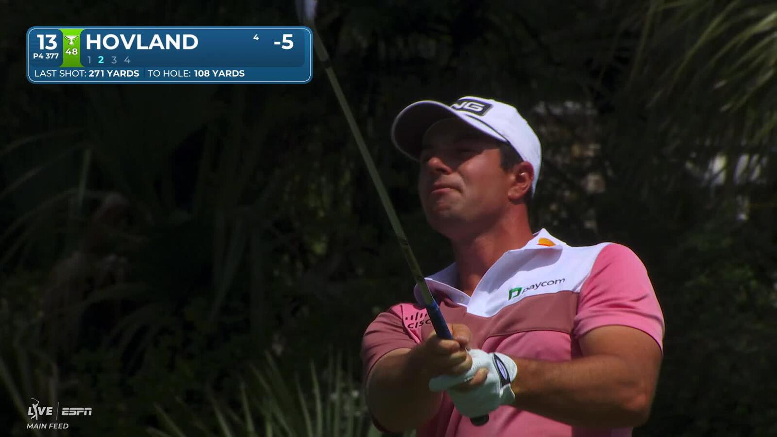 Viktor Hovland makes birdie on No. 13 at RBC Heritage