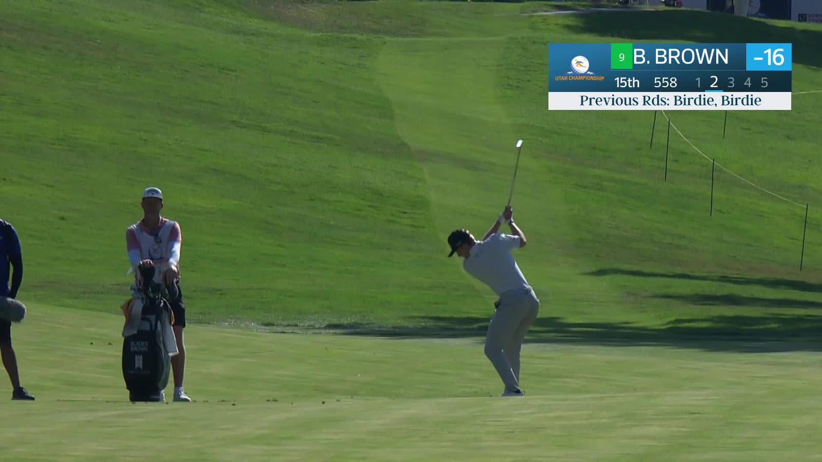 Blades Brown makes eagle putt on No. 15 at Utah Championship