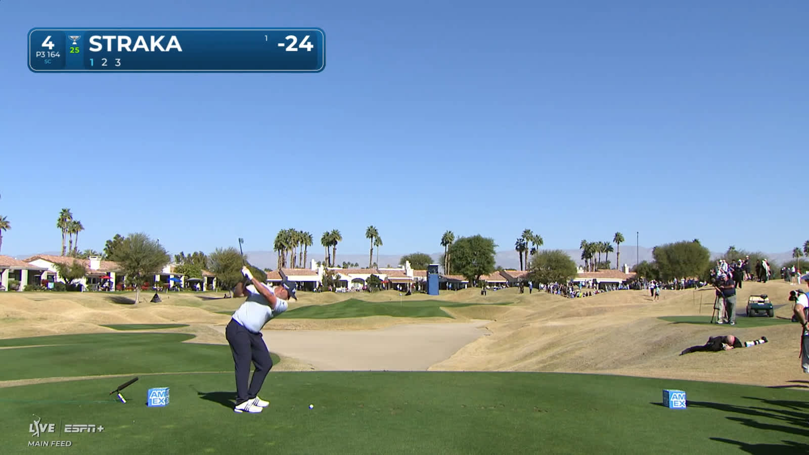 Sepp Straka attacks the flagstick and makes birdie putt at The American Express