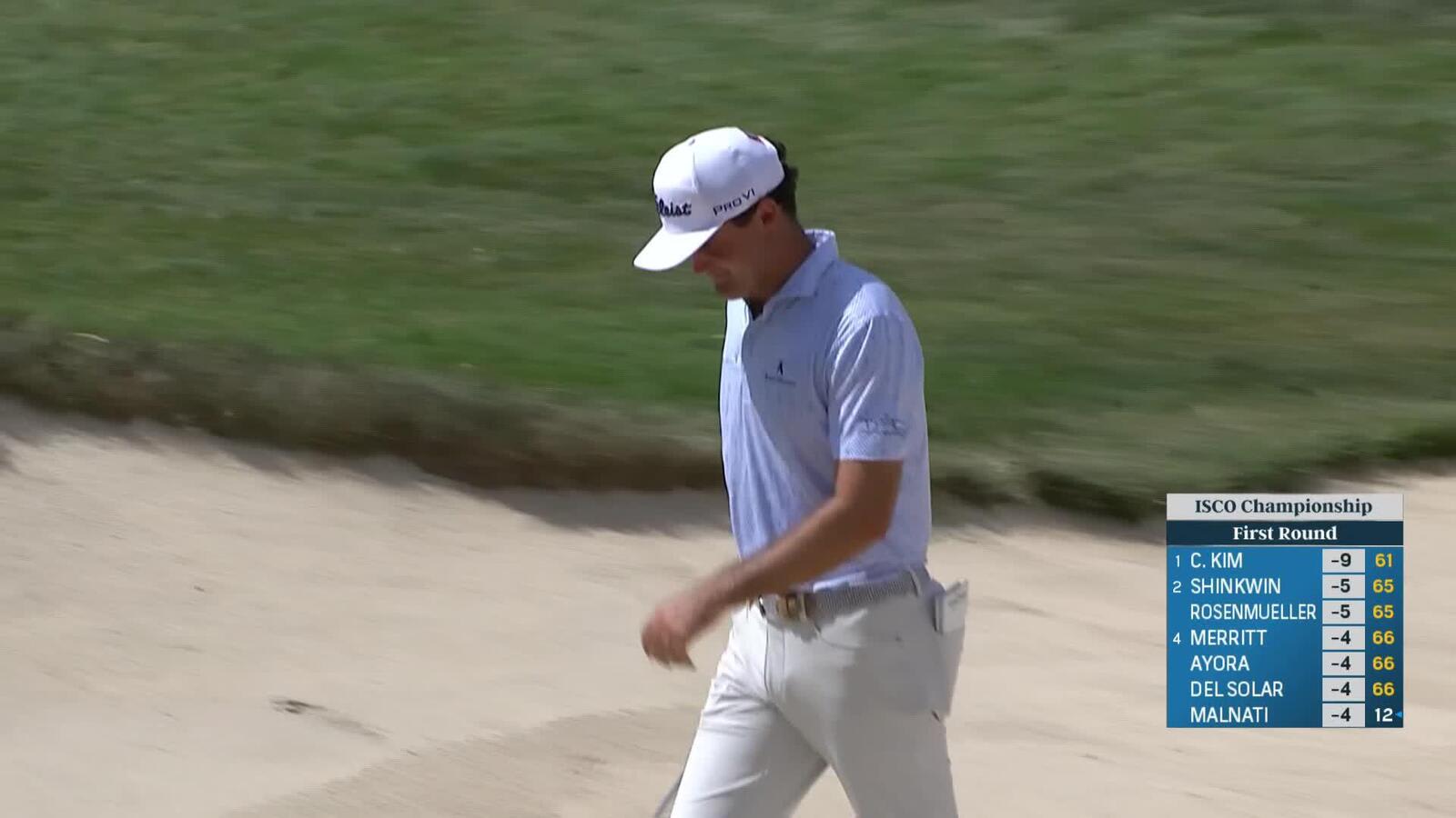 Jackson Suber holes bunker shot for eagle at ISCO Championship