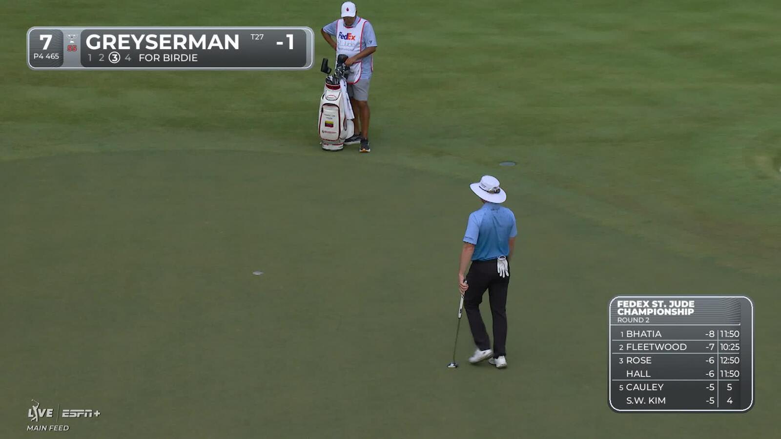 Max Greyserman makes birdie on No. 7 at FedEx St. Jude