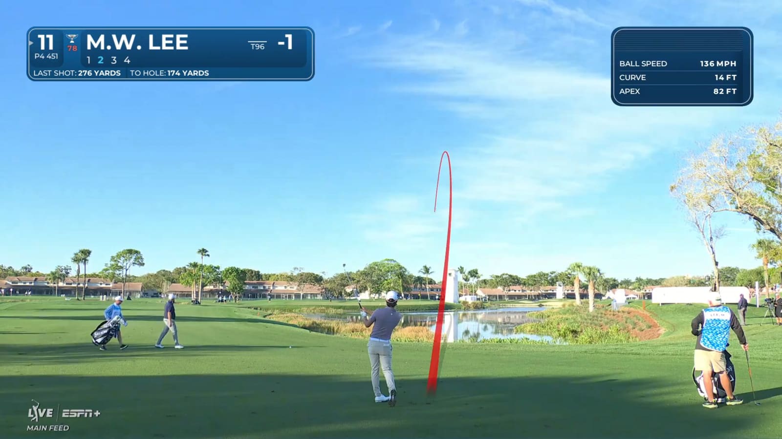 Min Woo Lee throws a dart from 174 yards at Cognizant Classic