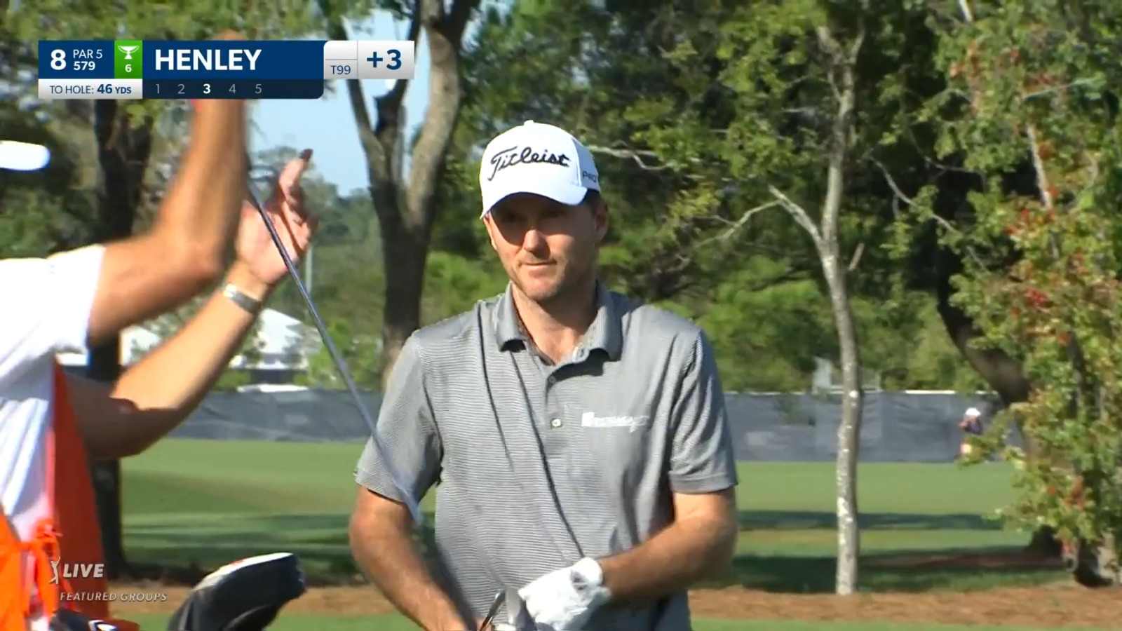 Russell Henley's chip leads to birdie putt at Cadence Bank